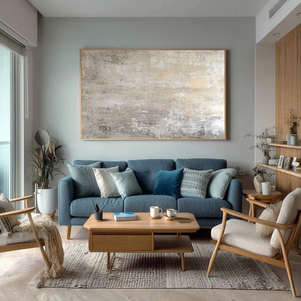 Beige & Gold Abstract Canvas for Modern Home Decor #AG 003