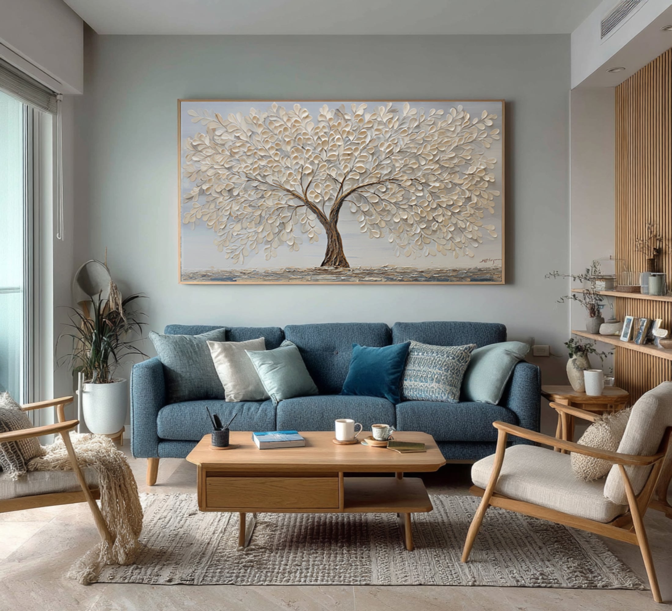 Modern Impasto Tree Painting - Textured Wall Hanging #AG 068