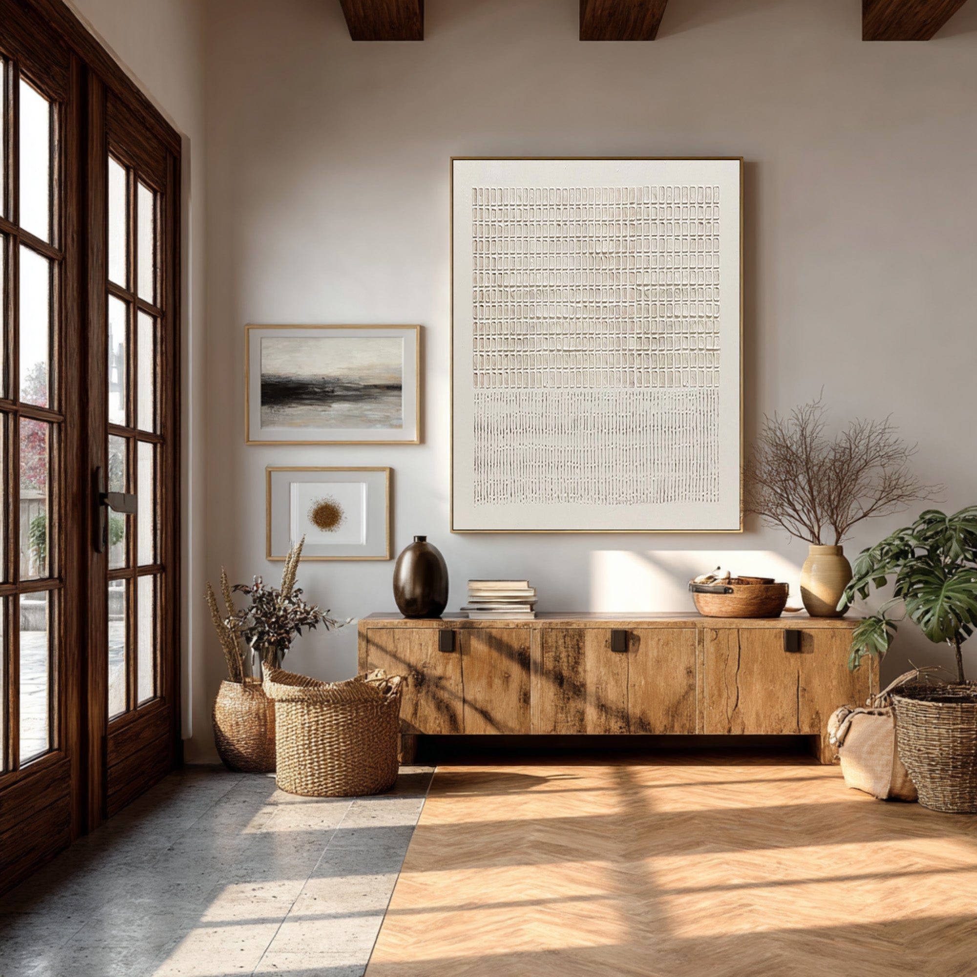 Vertical Minimal Abstract Wall Art for Living Room | KeiraArt