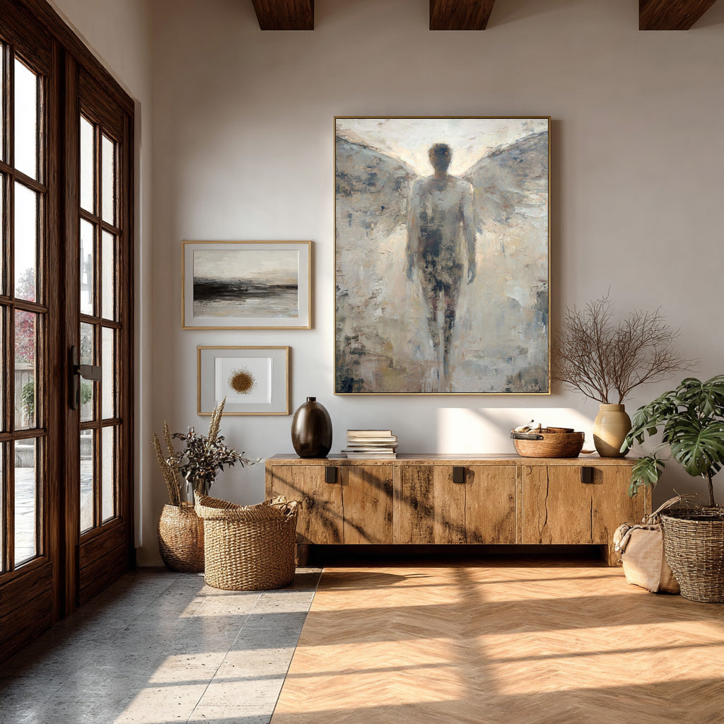 Large Textured Abstract Art: Elegant & Modern #AG 011