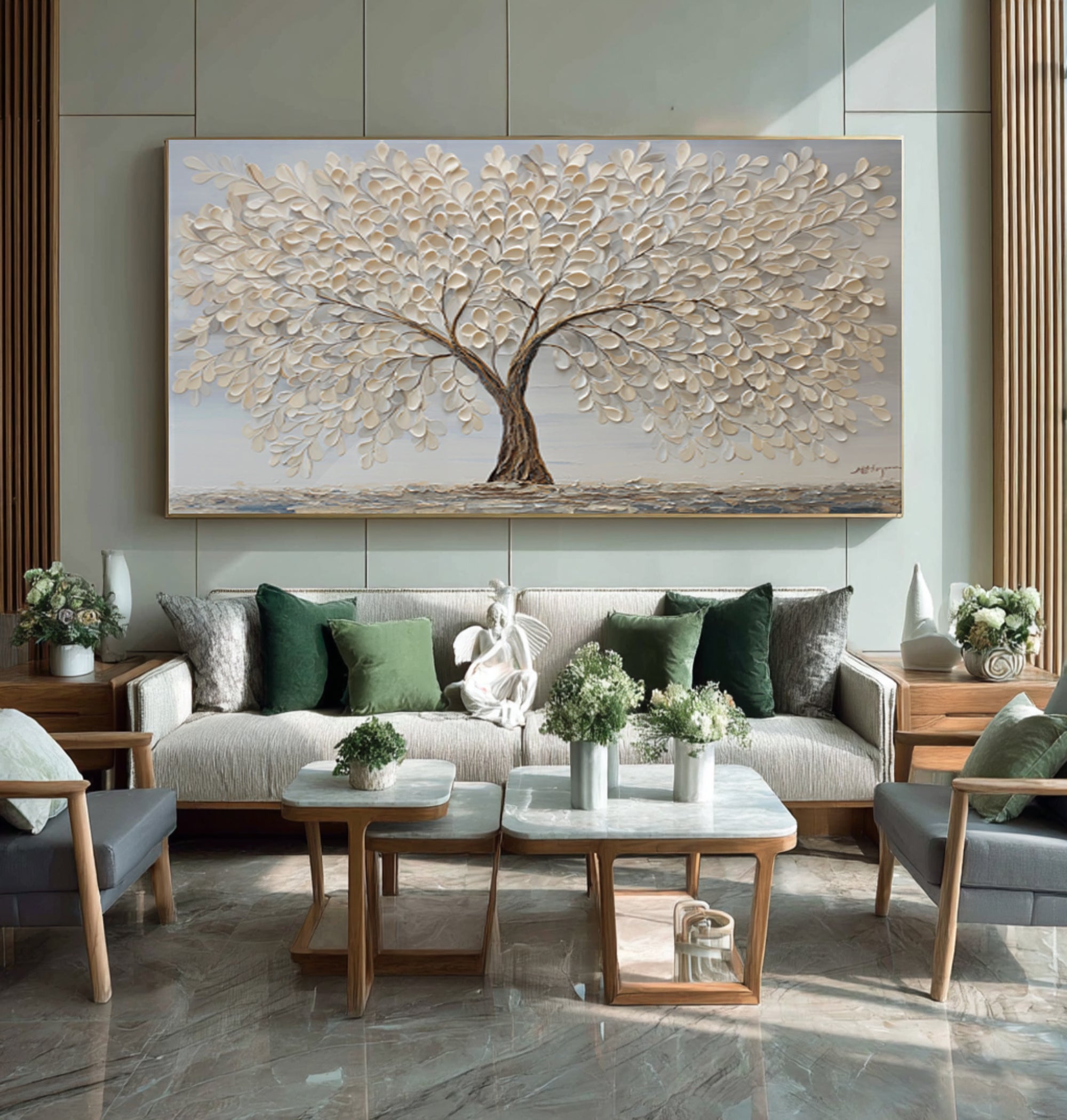 Modern Impasto Tree Painting - Textured Wall Hanging #AG 068