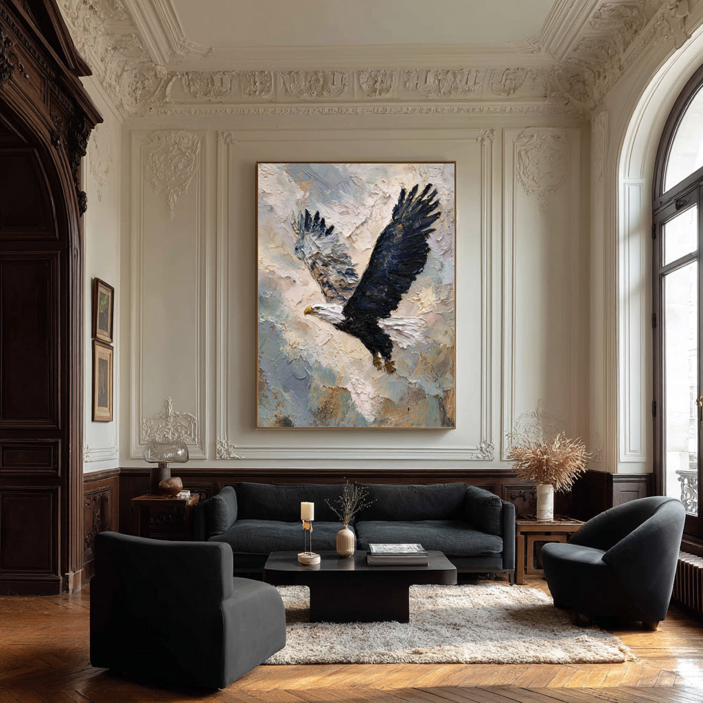 Majestic Eagle Flight Art - Abstract Textured Canvas #AG 052