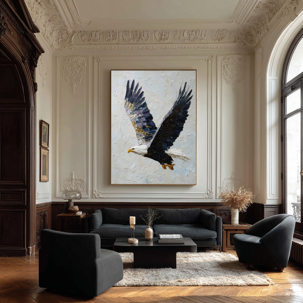 Abstract Bird Art - Textured Eagle on White #AG 053