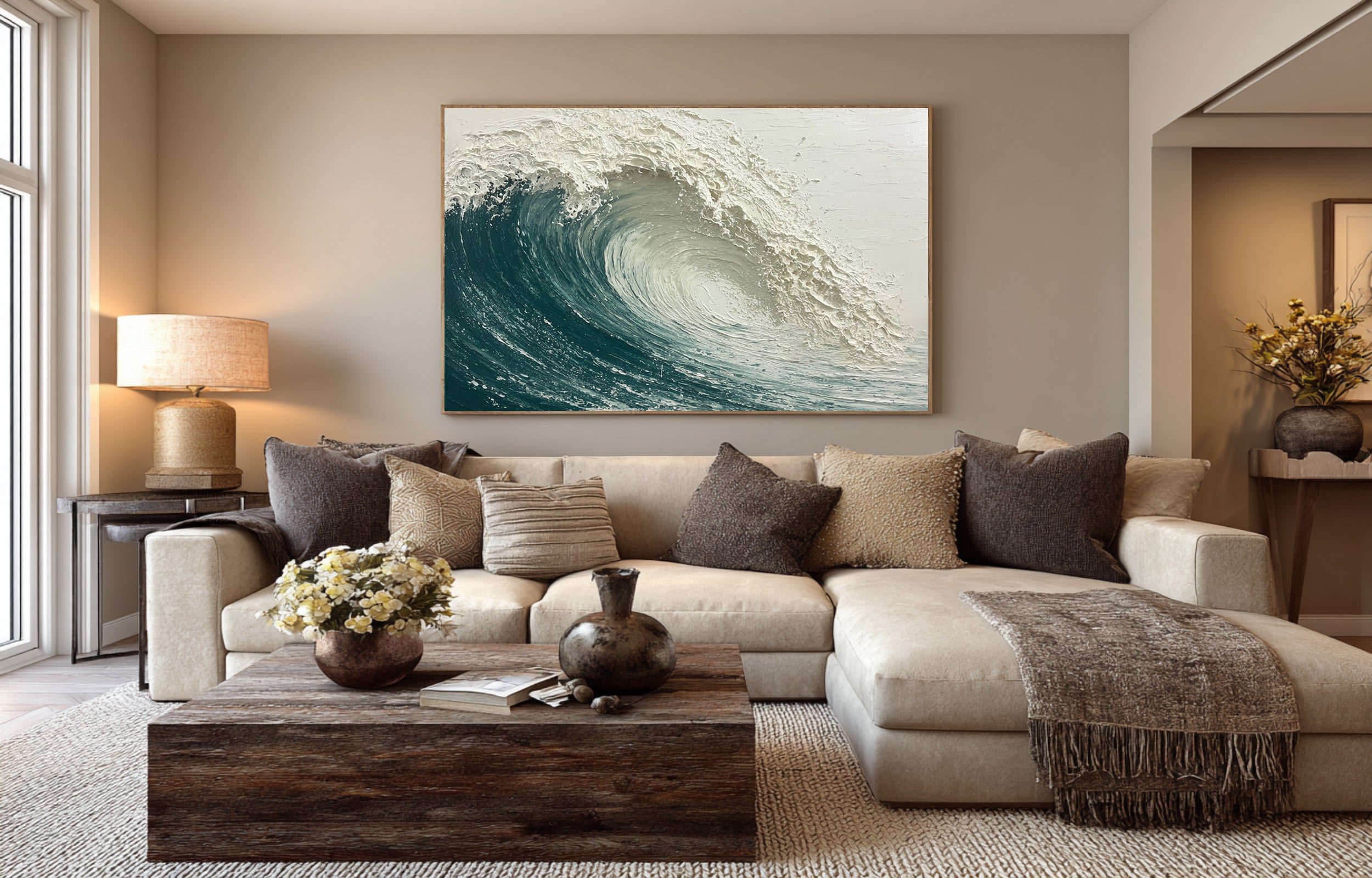 Coastal Grandeur Wave Art - Modern Home Statement #AG 063