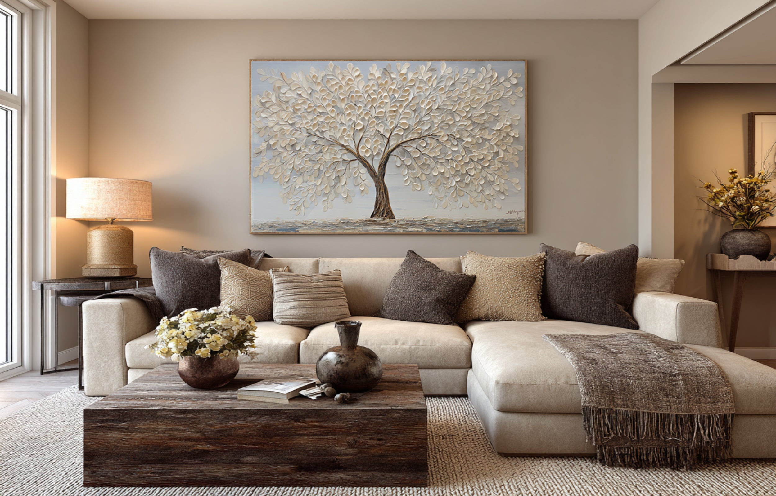 Modern Impasto Tree Painting - Textured Wall Hanging #AG 068