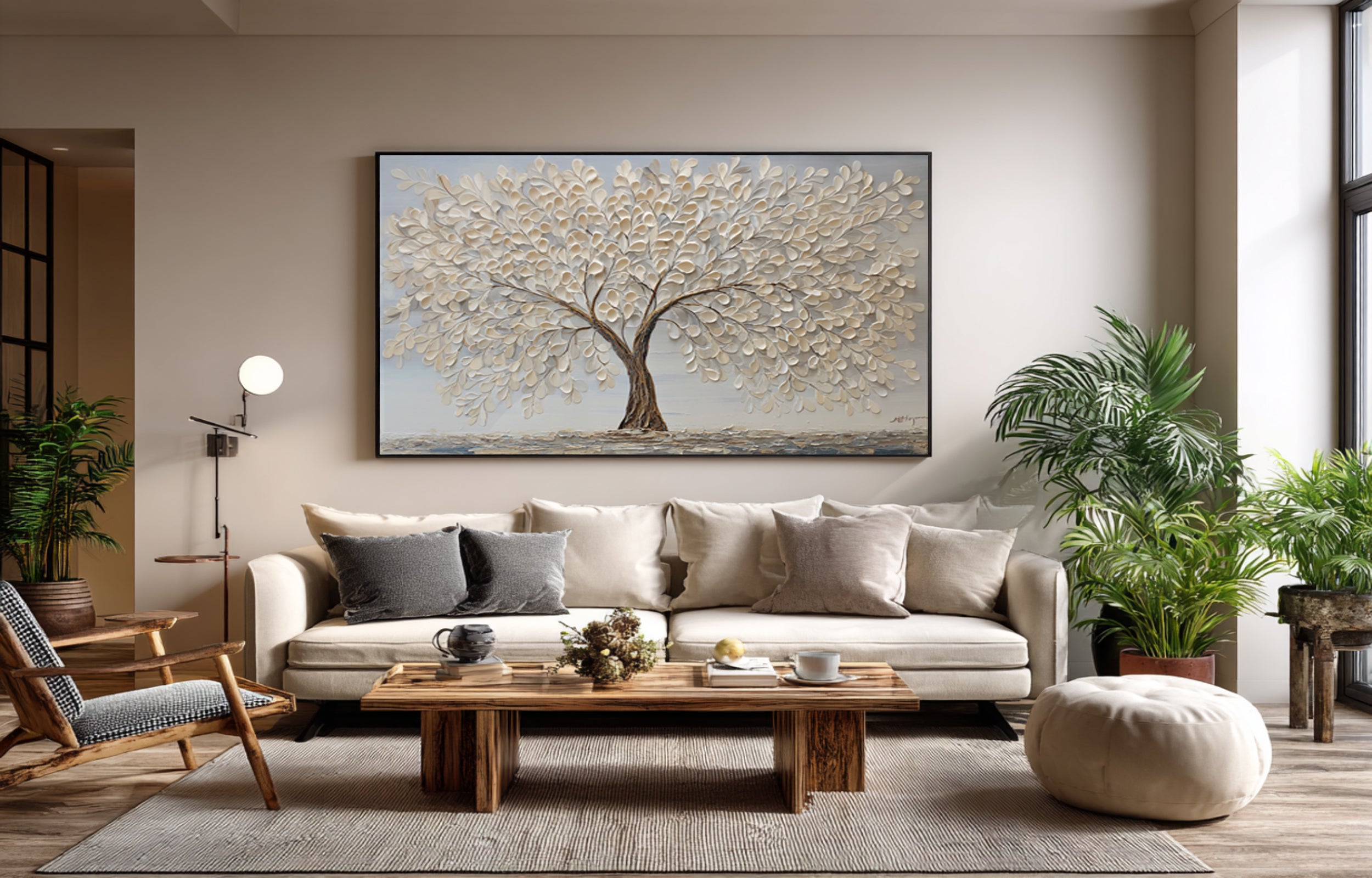 Modern Impasto Tree Painting - Textured Wall Hanging #AG 068