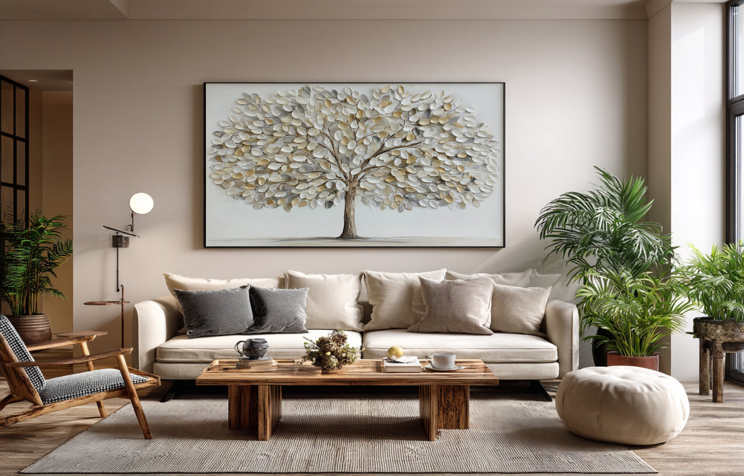 Palette Knife Tree Art - Abstract Textured Leaves #AG 065