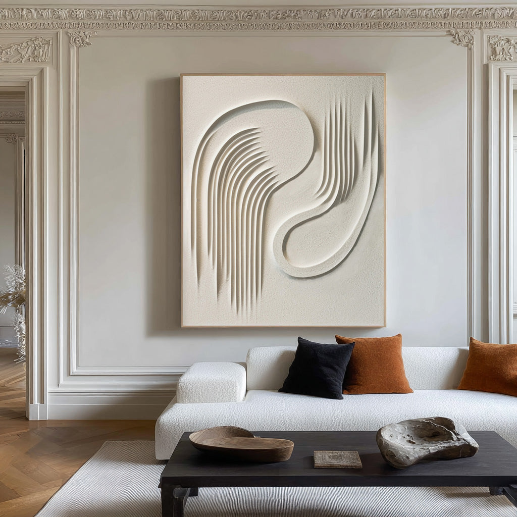 3D Textured Wall Art Abstract Flowing Lines Canvas #AG 095