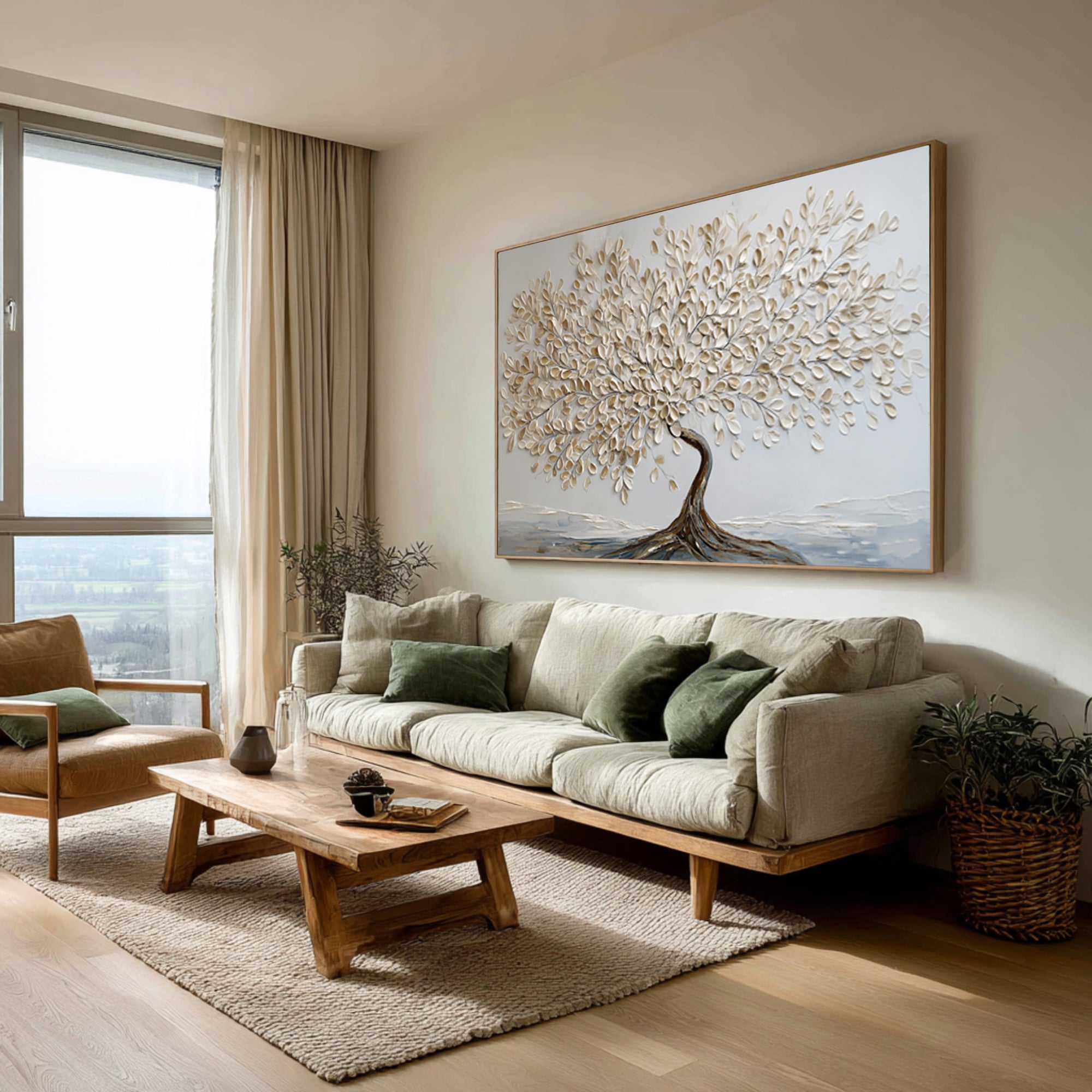Textured Tree of Life Painting - Modern Abstract Wall Art #AG 066