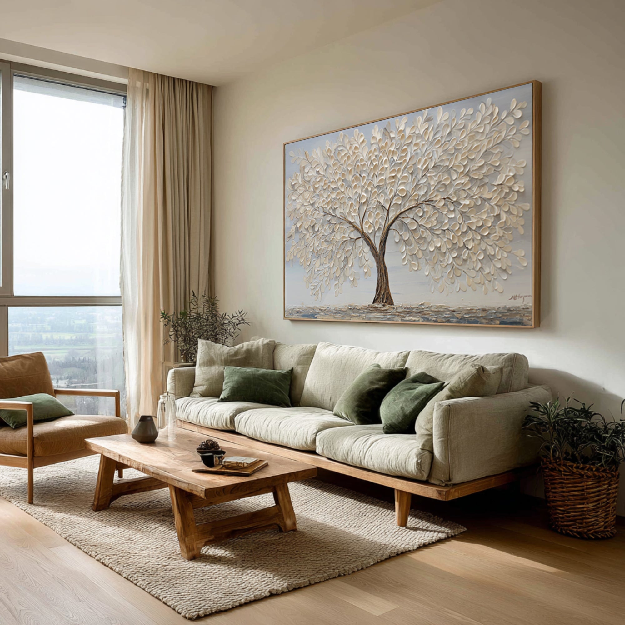 Modern Impasto Tree Painting - Textured Wall Hanging #AG 068