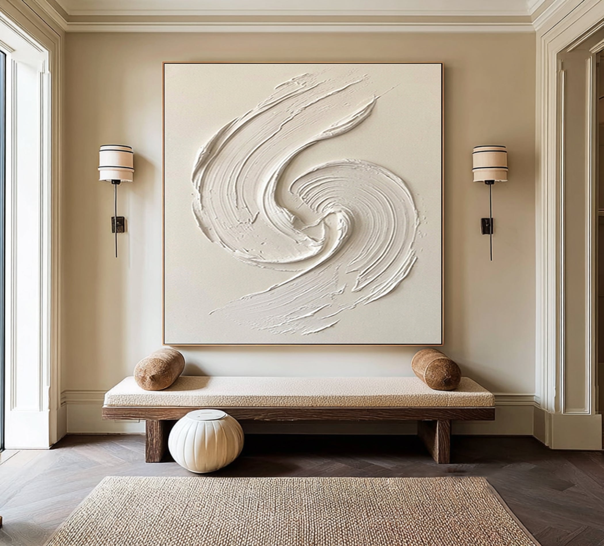 Large Neutral Abstract Texture Canvas Hand Painted Contemporary Art