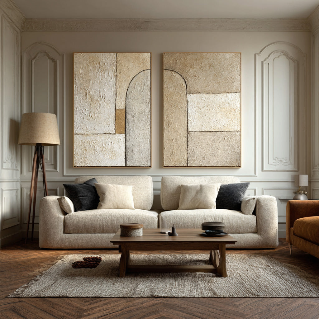 Modern Farmhouse Textured Wall Art Set Of 2 #AG 023