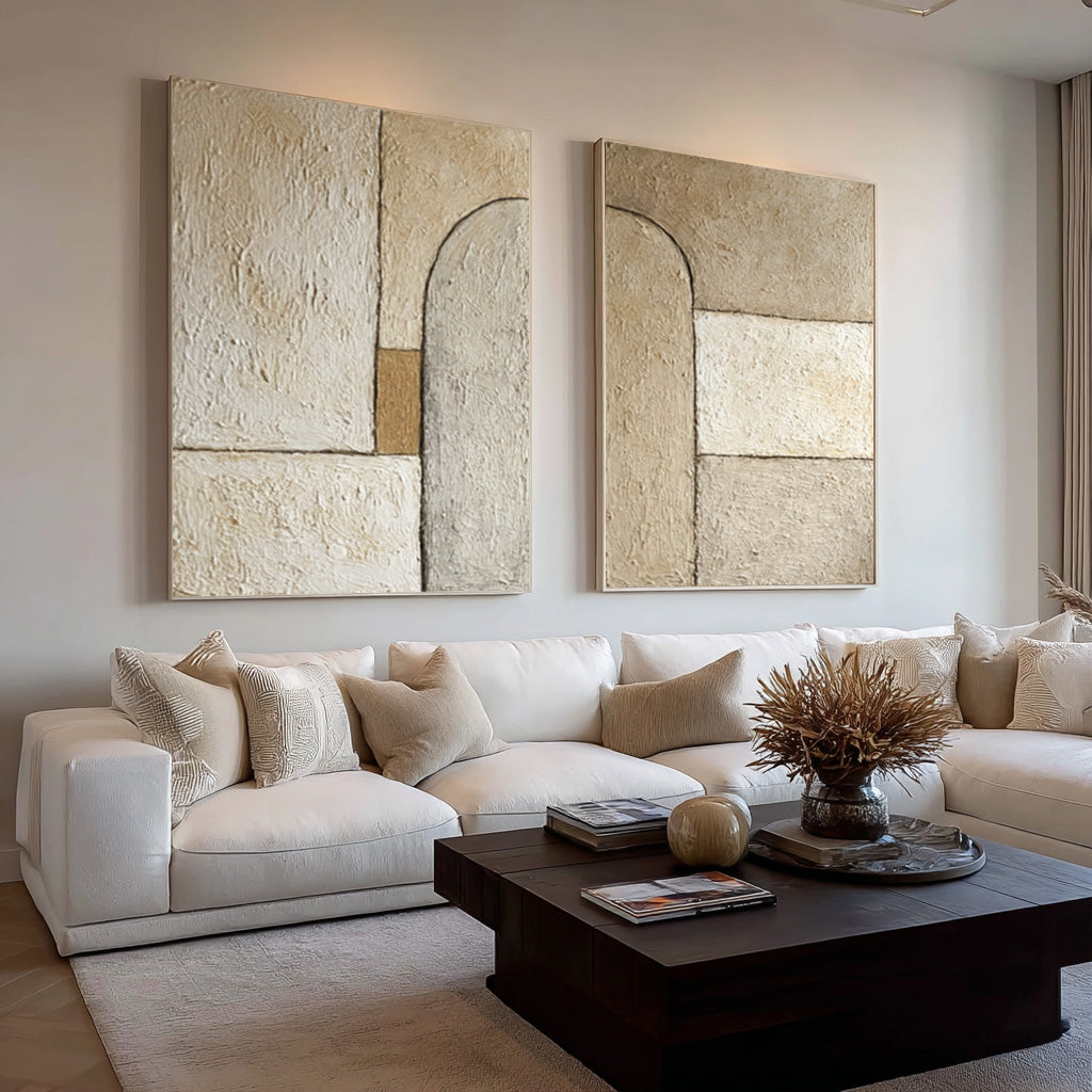 Modern Farmhouse Textured Wall Art Set Of 2 #AG 023