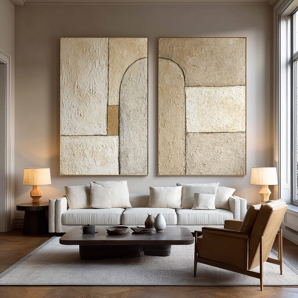 Modern Farmhouse Textured Wall Art Set Of 2 #AG 023