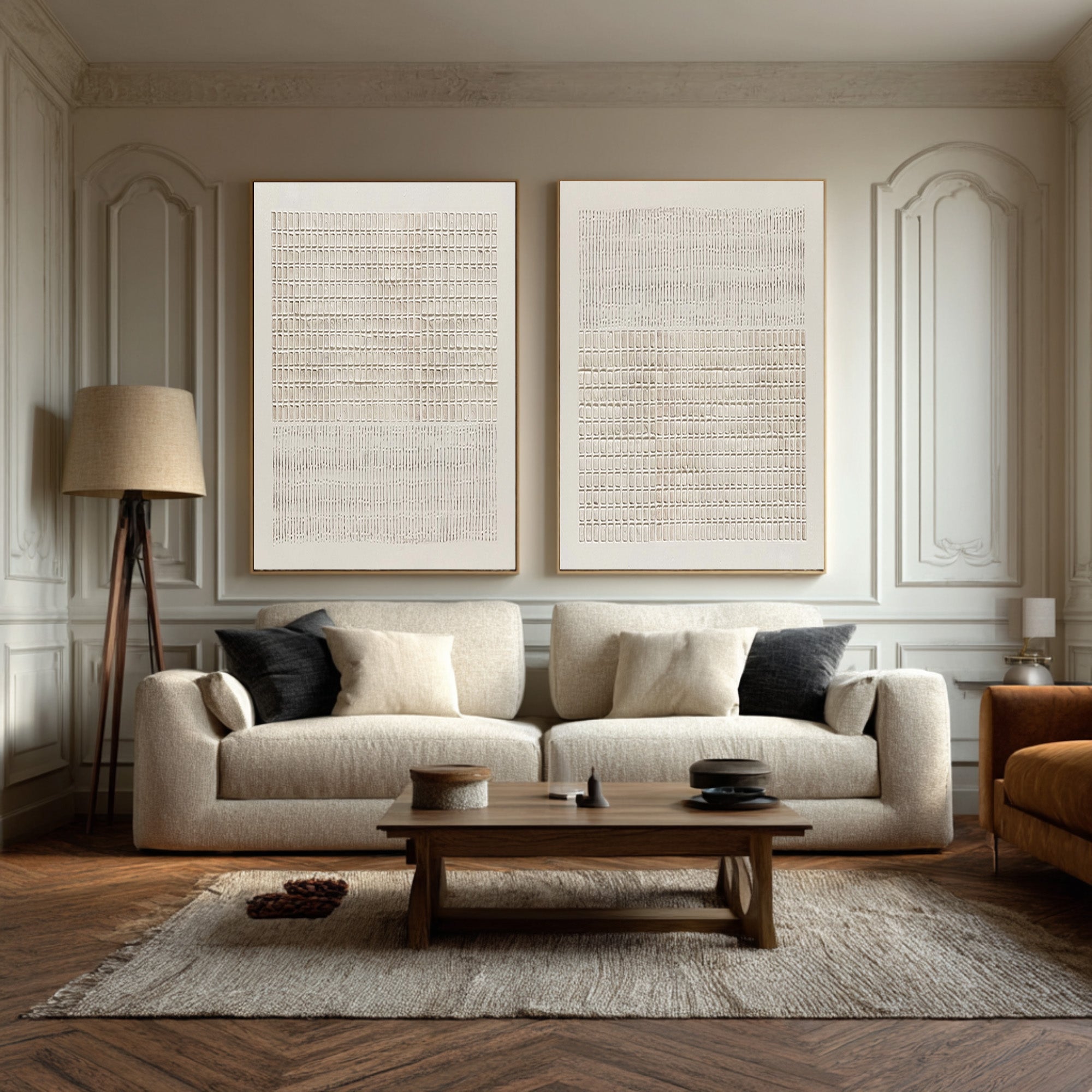 Textured Minimal Abstract Wall Art Set of 2 #CZ 037