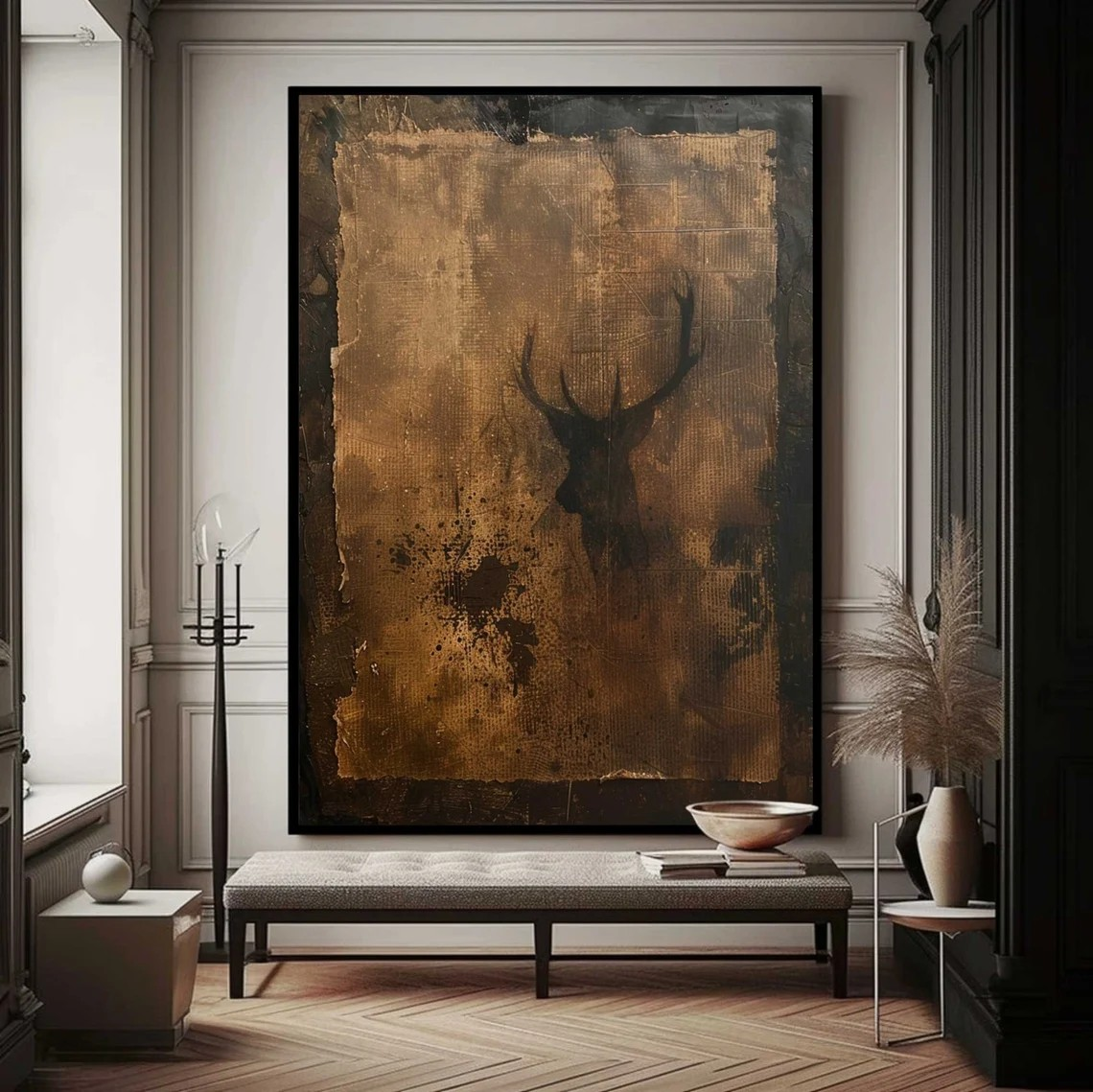 Abstract Deer Silhouette Wall Art