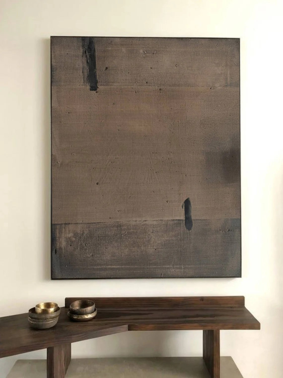 Neutral Brown Abstract Art