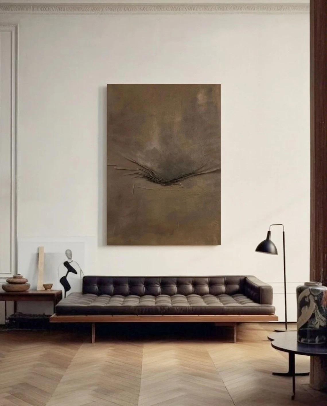 Wabi-Sabi Minimalist Brown Abstract Art for Home Decor #AP 096