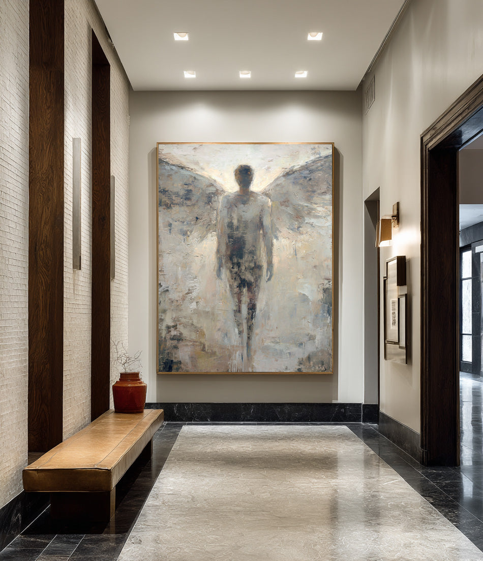 Large Textured Abstract Art: Elegant & Modern #AG 011