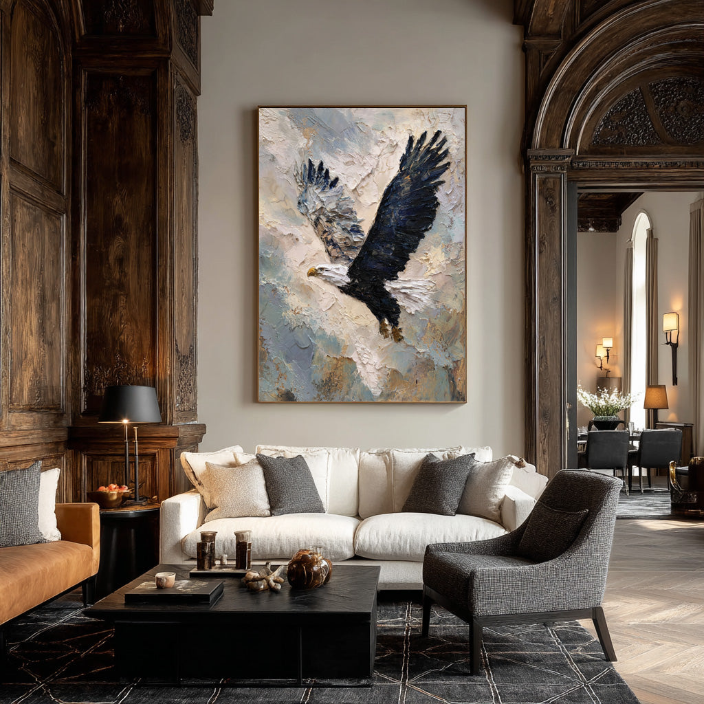 Majestic Eagle Flight Art - Abstract Textured Canvas #AG 052