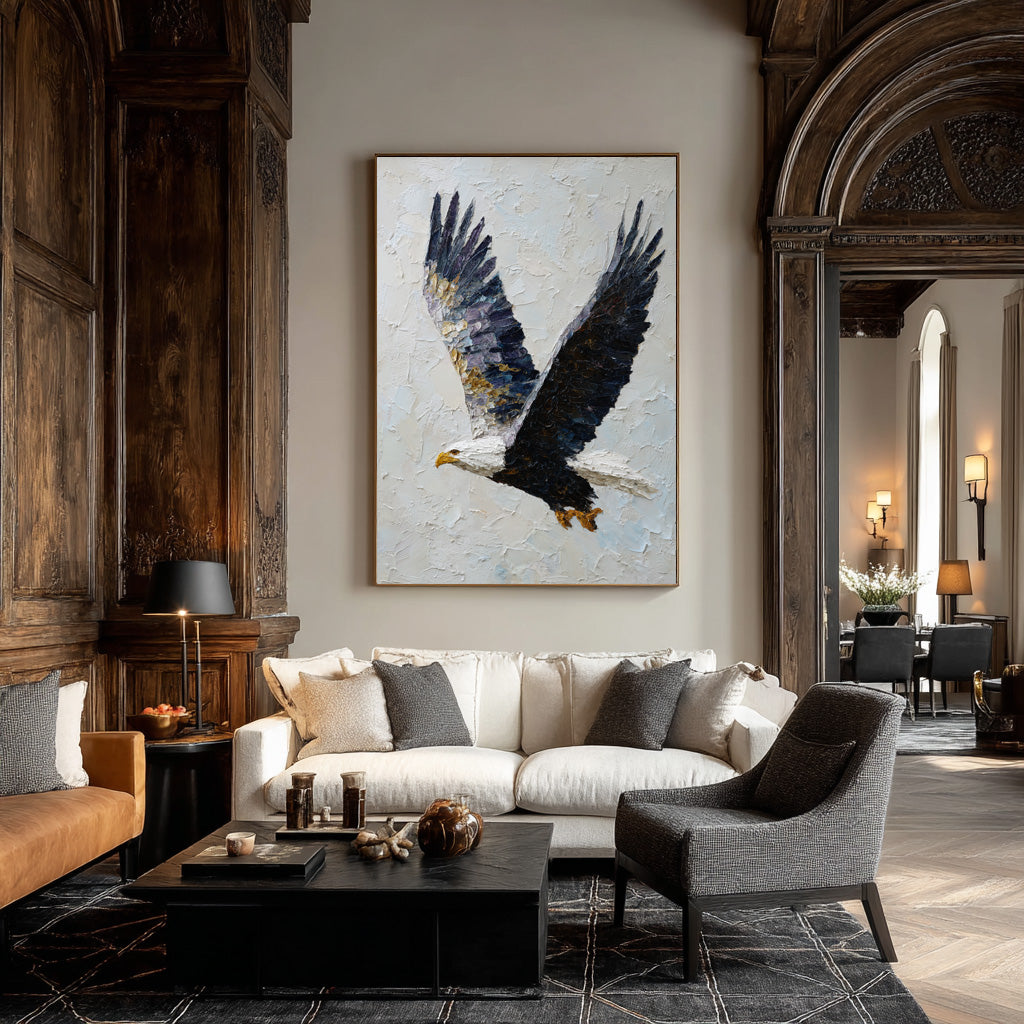 Abstract Bird Art - Textured Eagle on White #AG 053