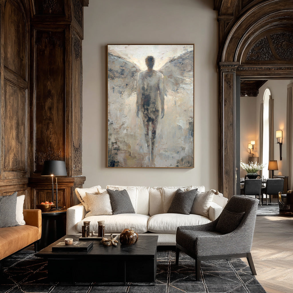 Large Textured Abstract Art: Elegant & Modern #AG 011