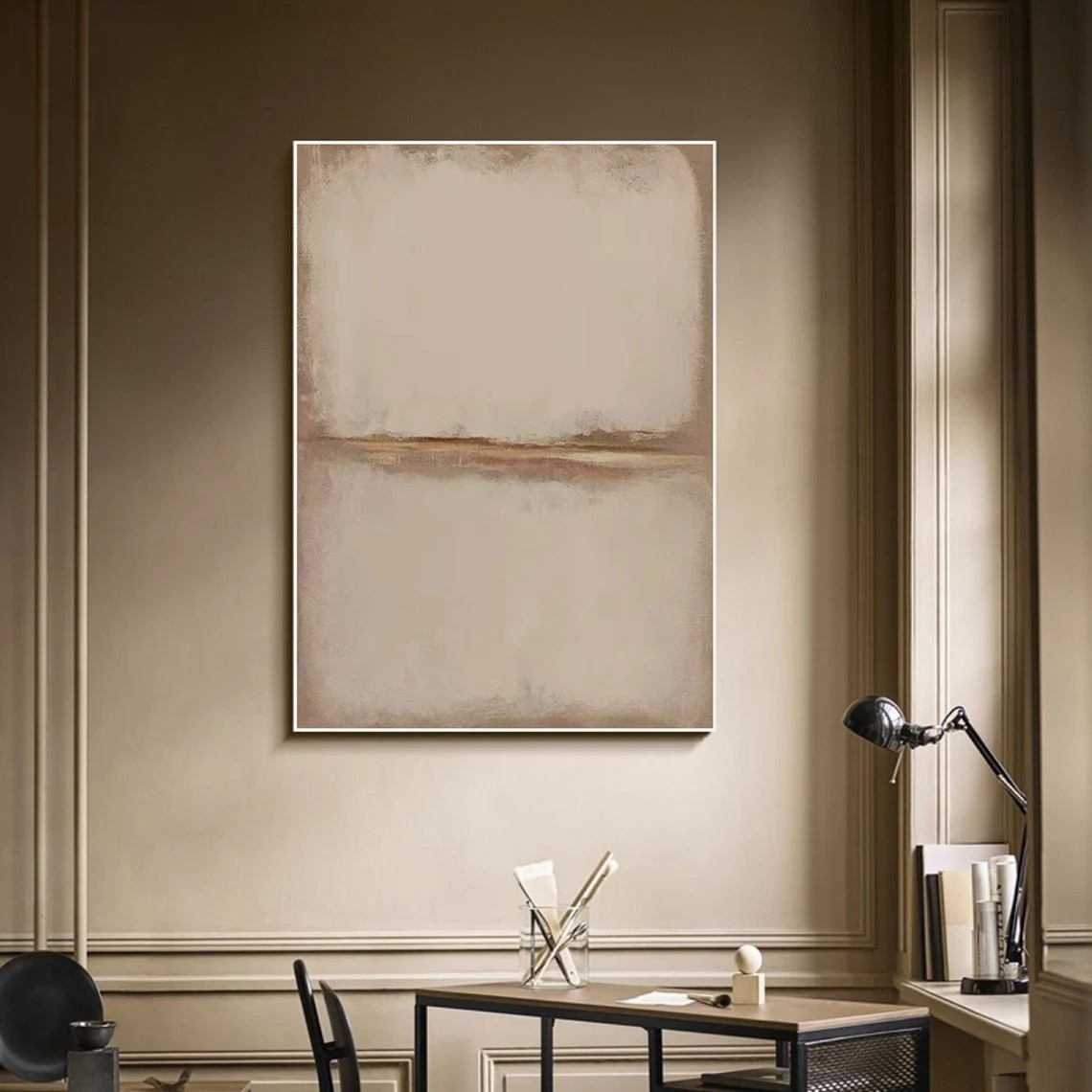 Beige Minimalist Abstract Wall Art for Modern Decor #AP 123