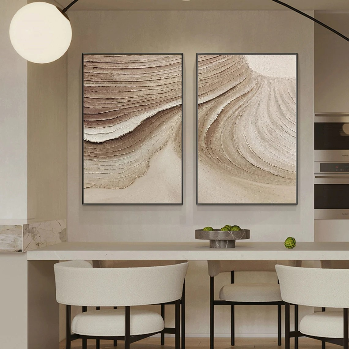 Wabi-Sabi Textured Canvas Neutral Wall Art Set of 2 #AP 106