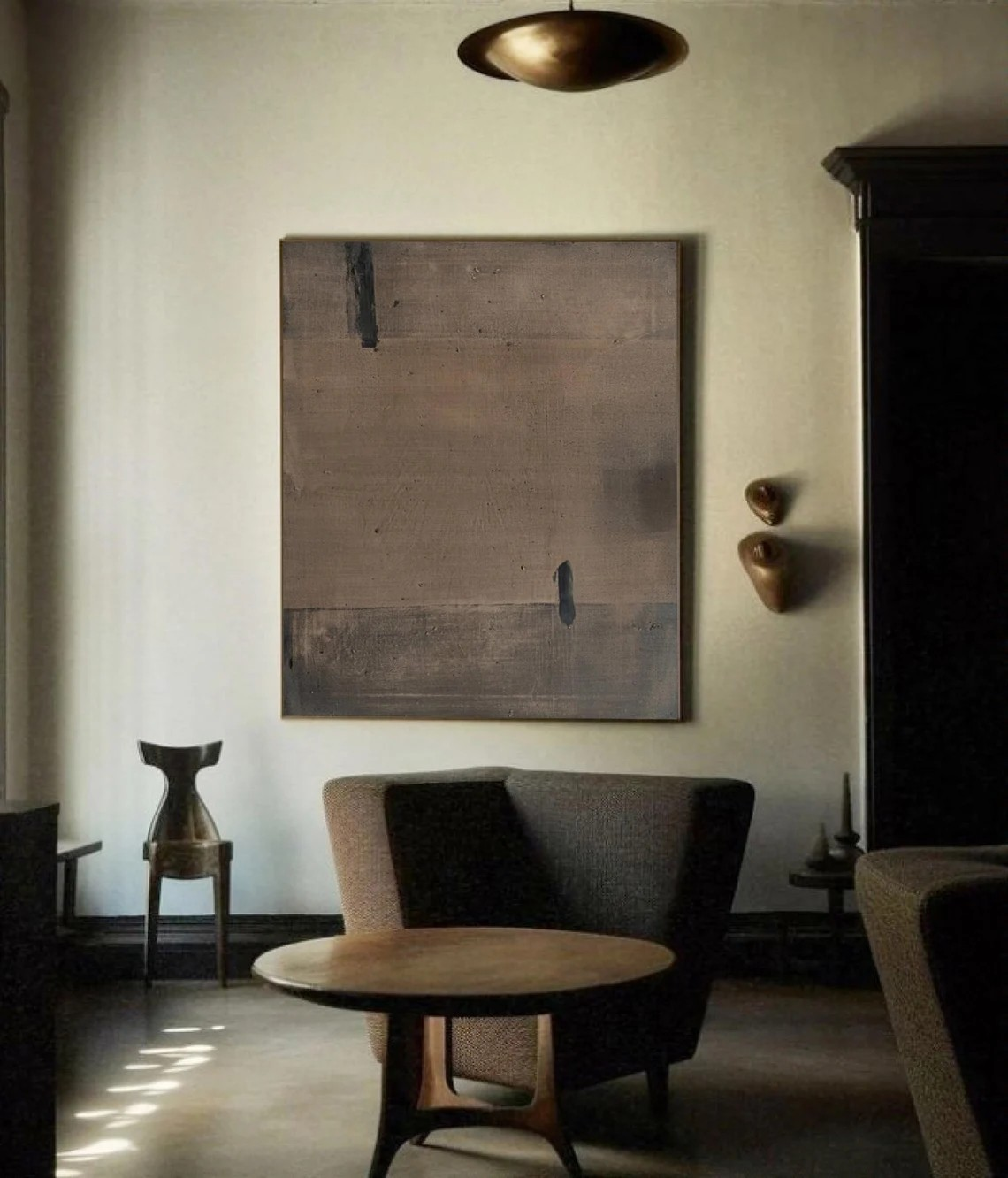 Neutral Brown Abstract Art for Modern Home Decor #AP 095