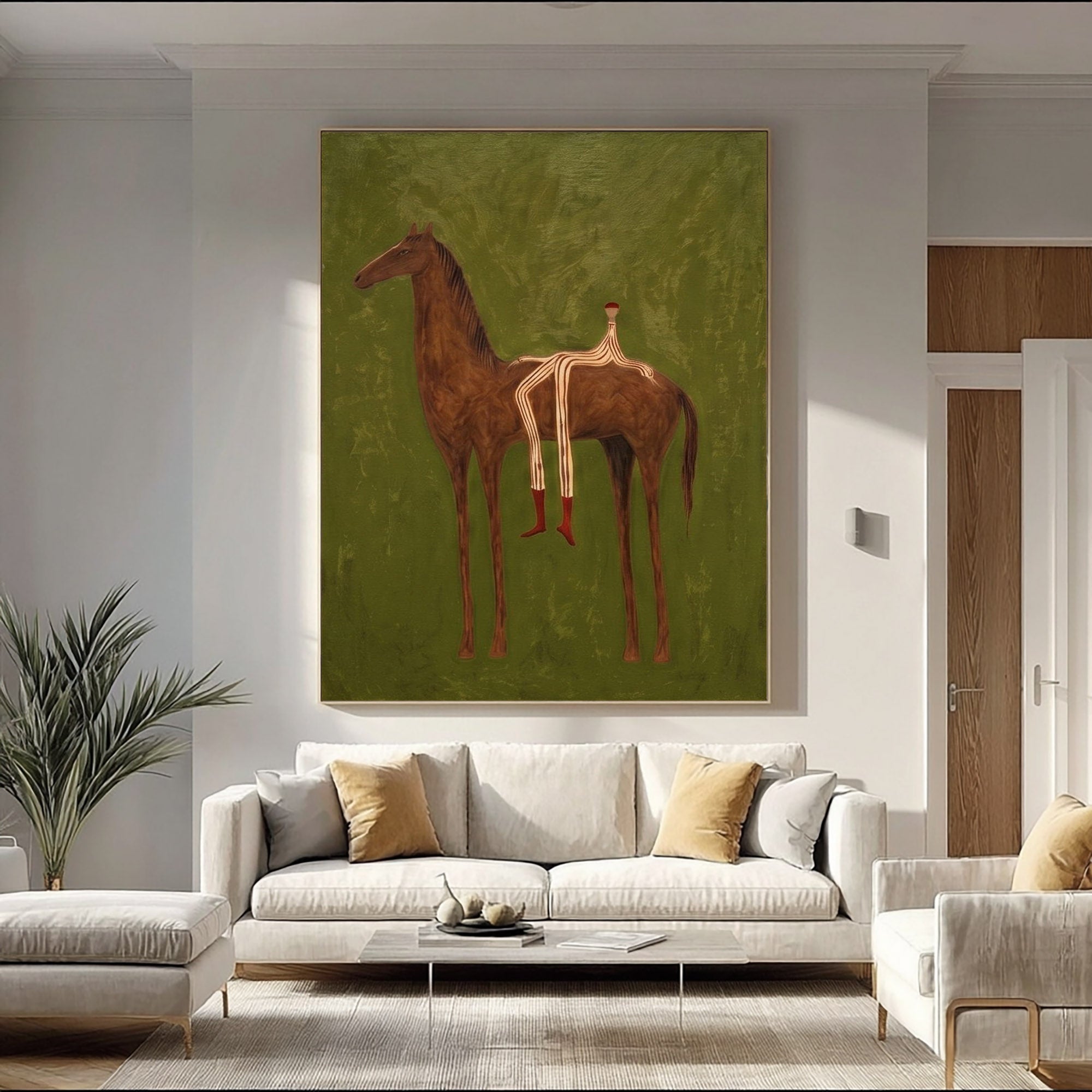 Large Cowboy Horse Wall Art Modern Western Contemporary Artwork