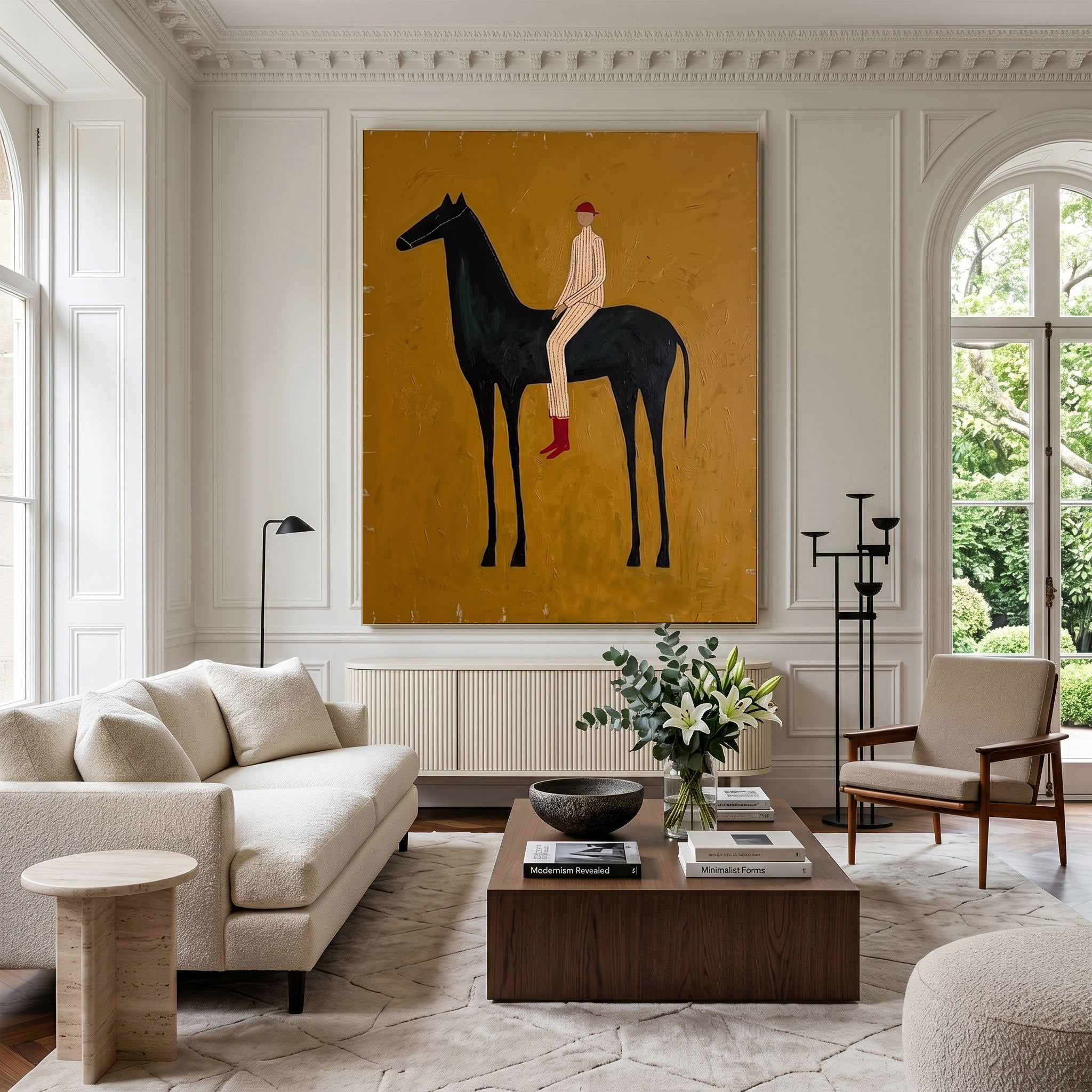 Large Cowboy Horse Wall Art Modern Western Contemporary Canvas Painting