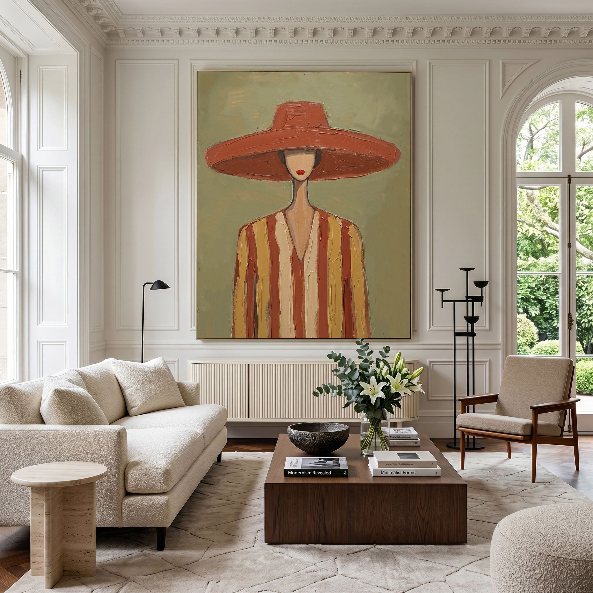 Large Cowboy Woman Wall Art Vintage Americana Western Portrait Oil Painting Modern Rustic Interior Decor
