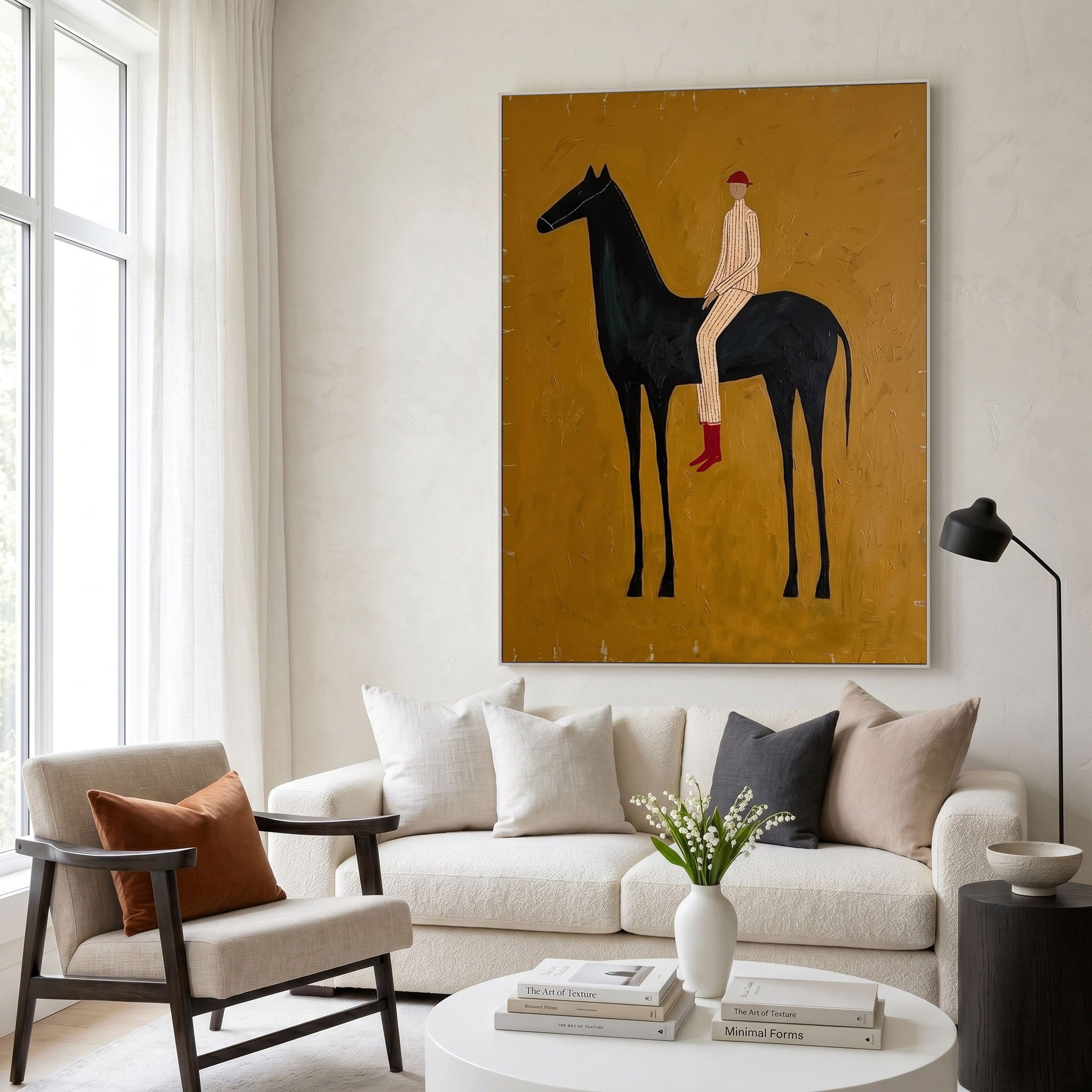 Large Cowboy Horse Wall Art Modern Western Contemporary Canvas Painting