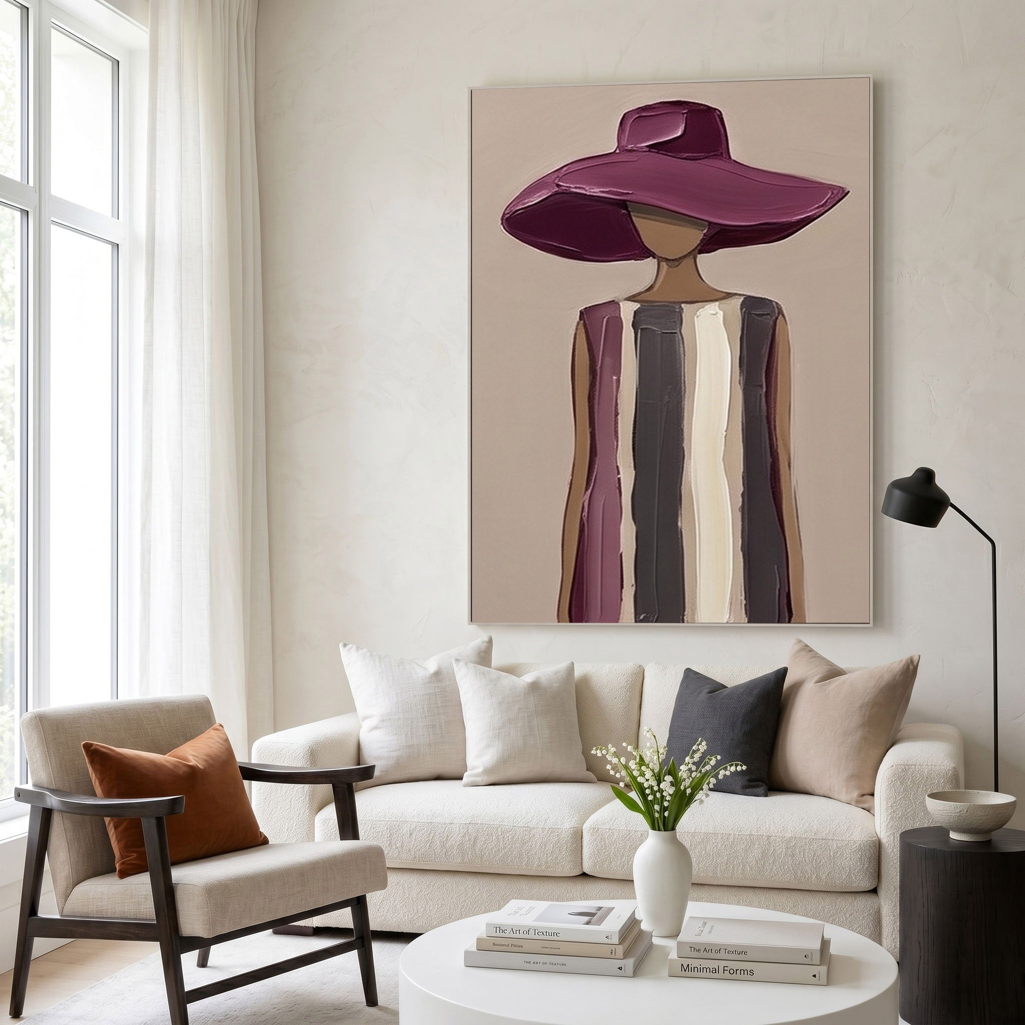 Large Woman Portrait Wall Art Abstract Oil Painting Vintage Americana Art Cowgirl Cowboy Western Fashion Figure Luxury Home Decor