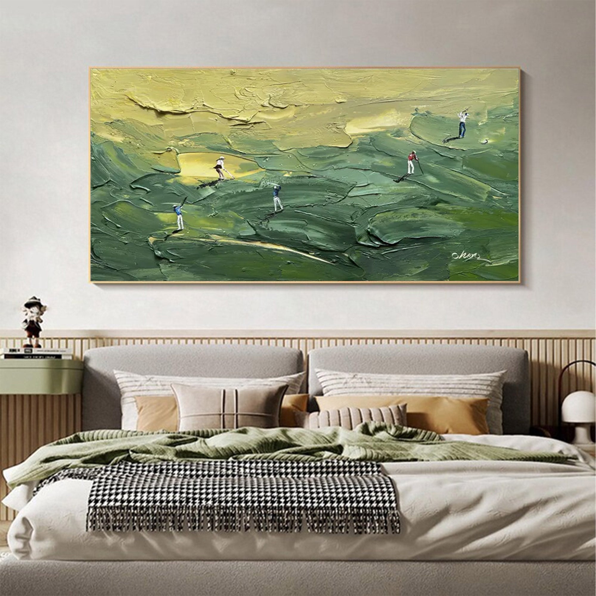 Large Golf Impasto Art Green | KeiraArt #AG 151