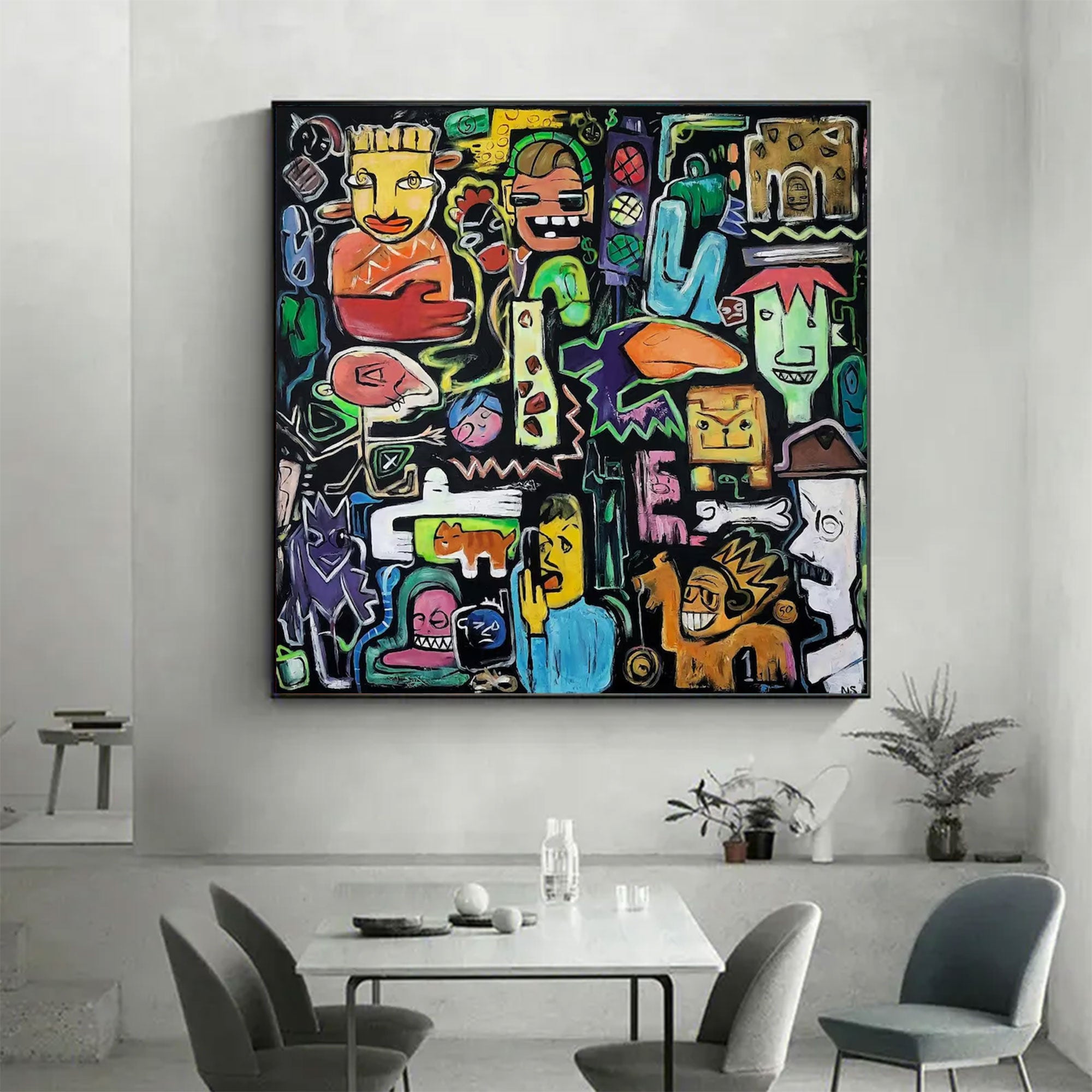 Large Abstract Figure Painting | KeiraArt #AG 157