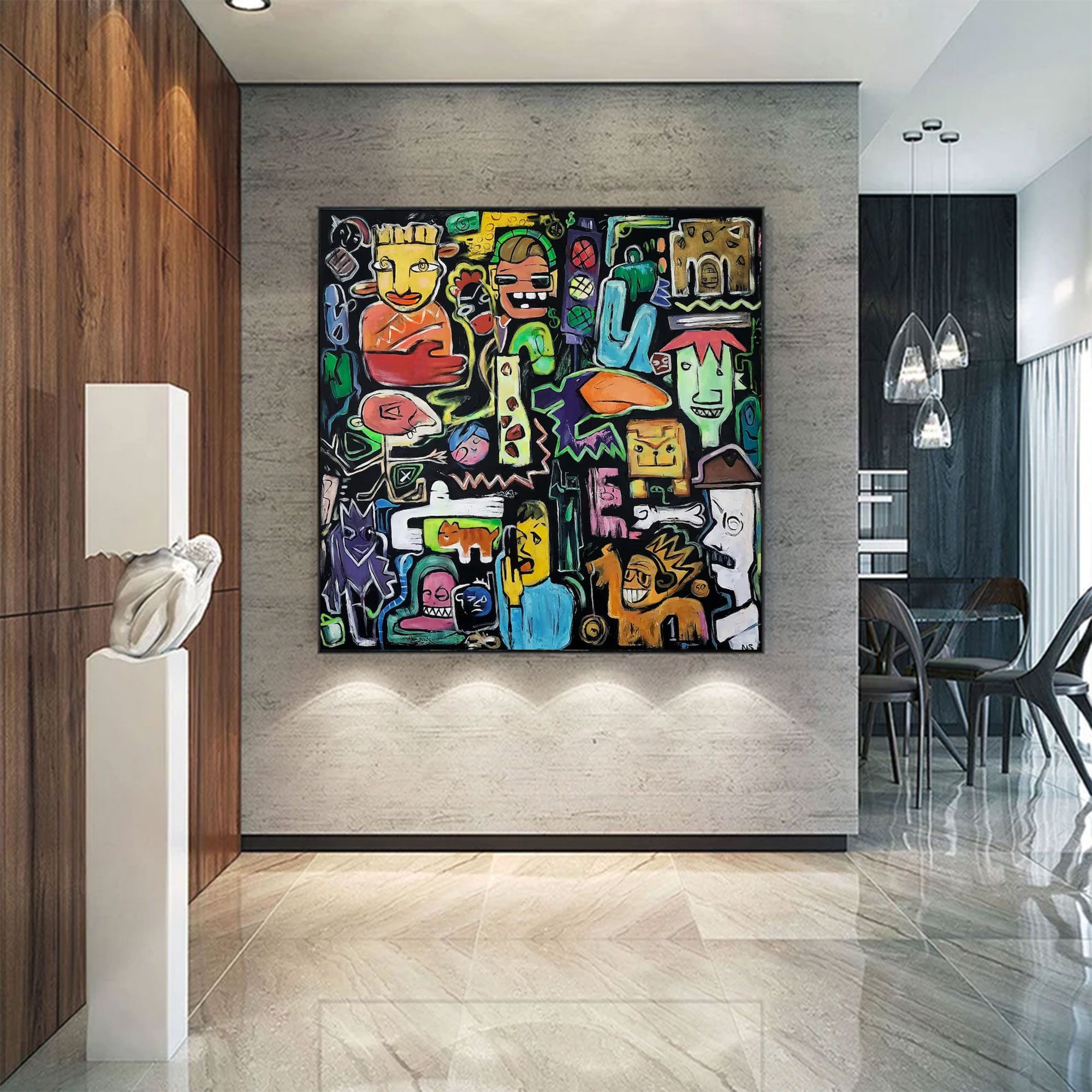 Large Abstract Figure Painting | KeiraArt #AG 157
