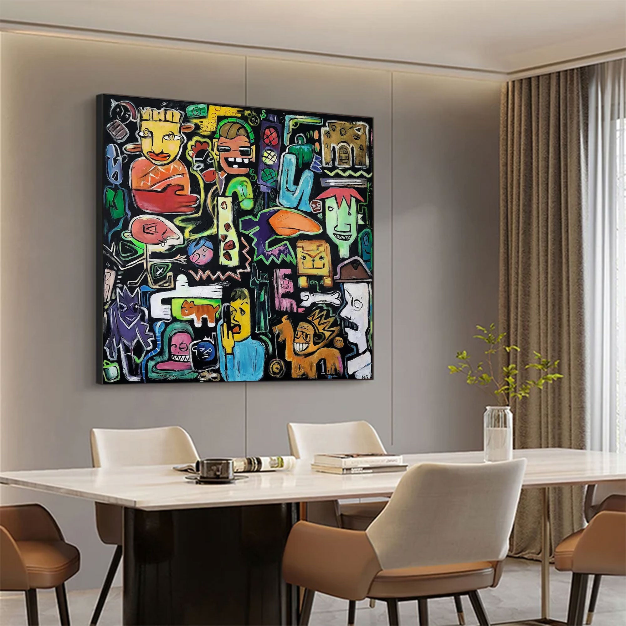 Large Abstract Figure Painting | KeiraArt #AG 157