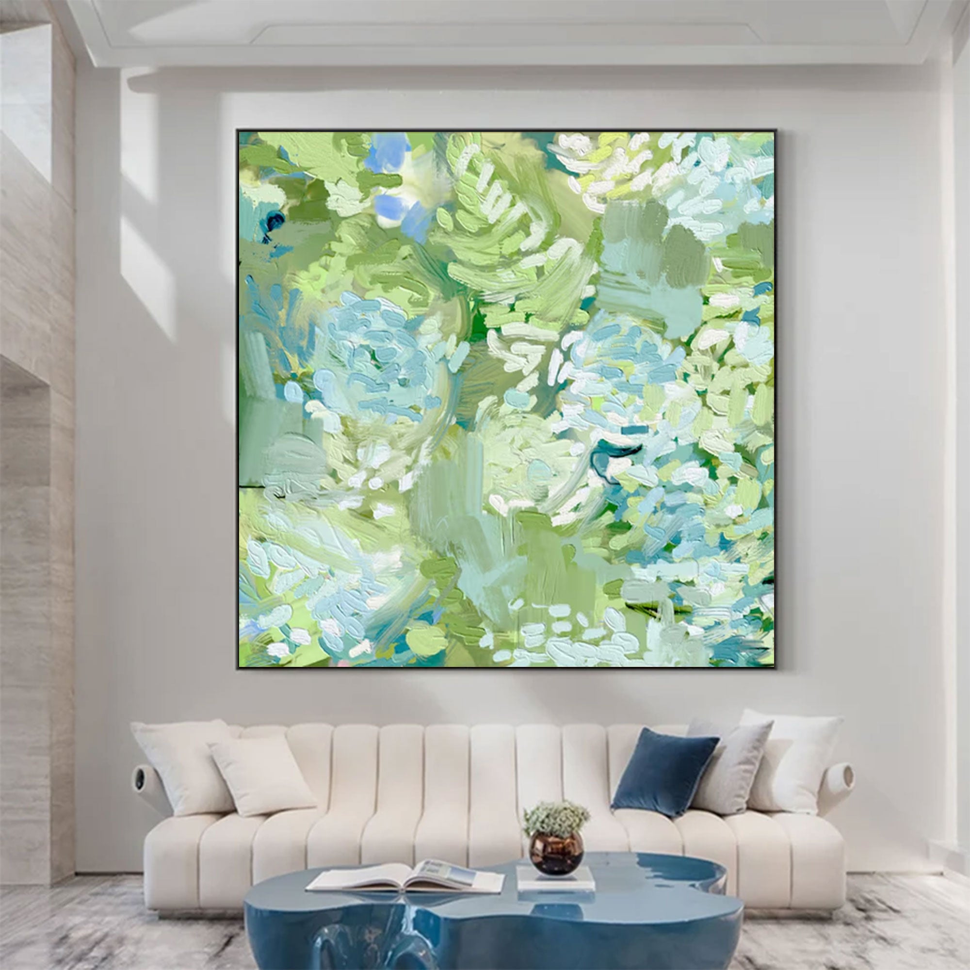 Large Green Floral Painting | KeiraArt #AG 166