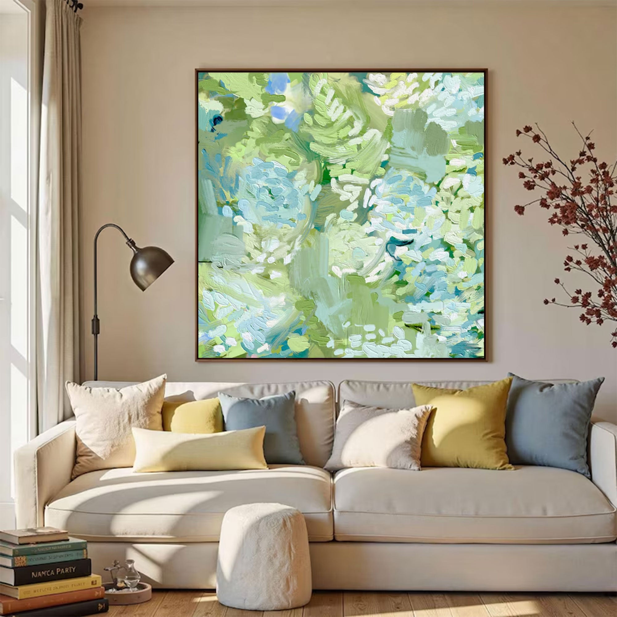 Large Green Floral Painting | KeiraArt #AG 166