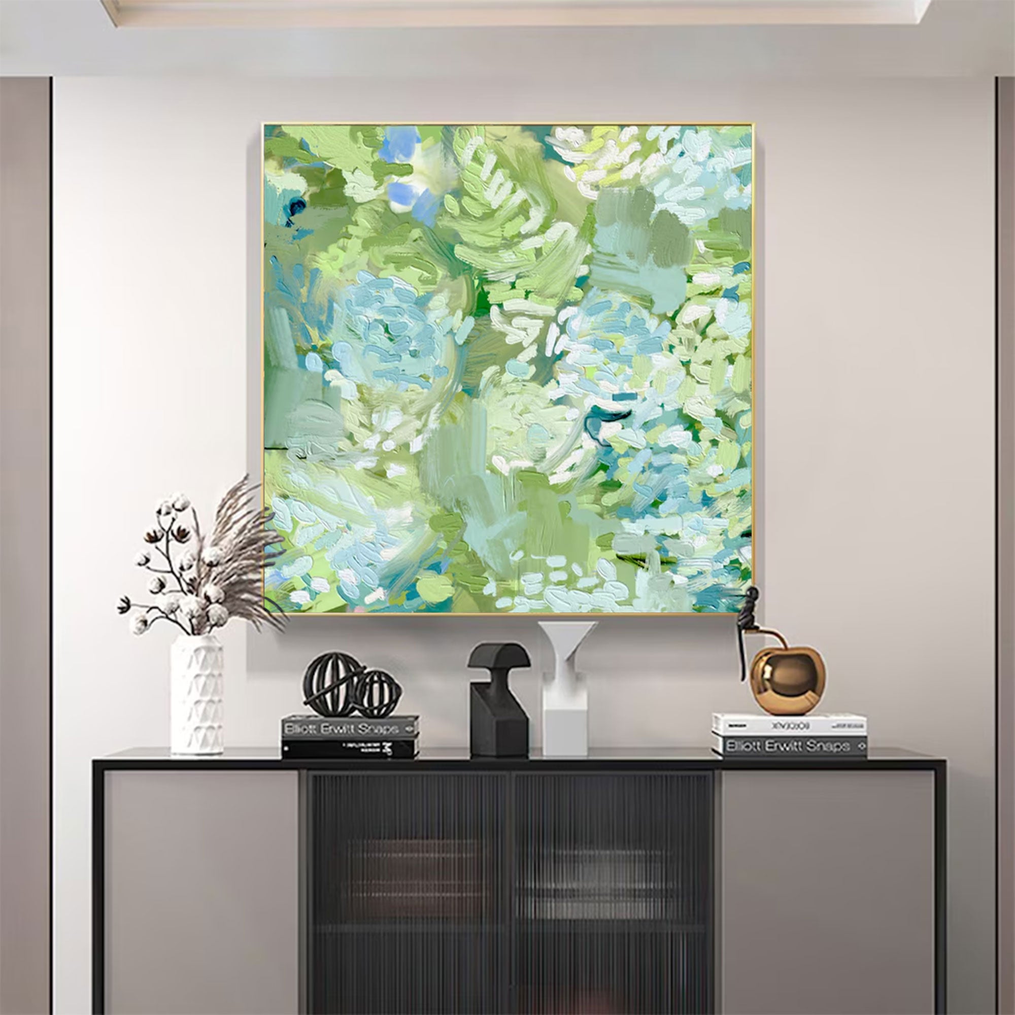 Large Green Floral Painting | KeiraArt #AG 166