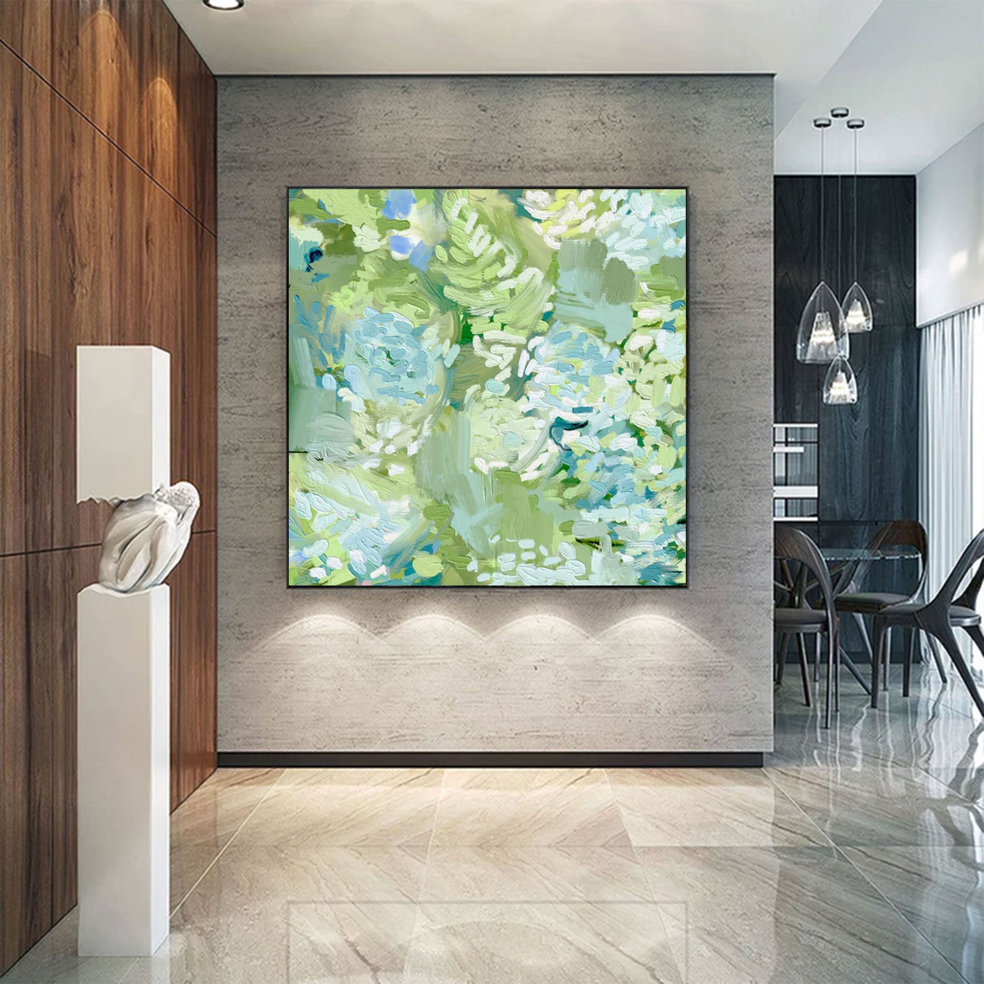 Large Green Floral Painting | KeiraArt #AG 166