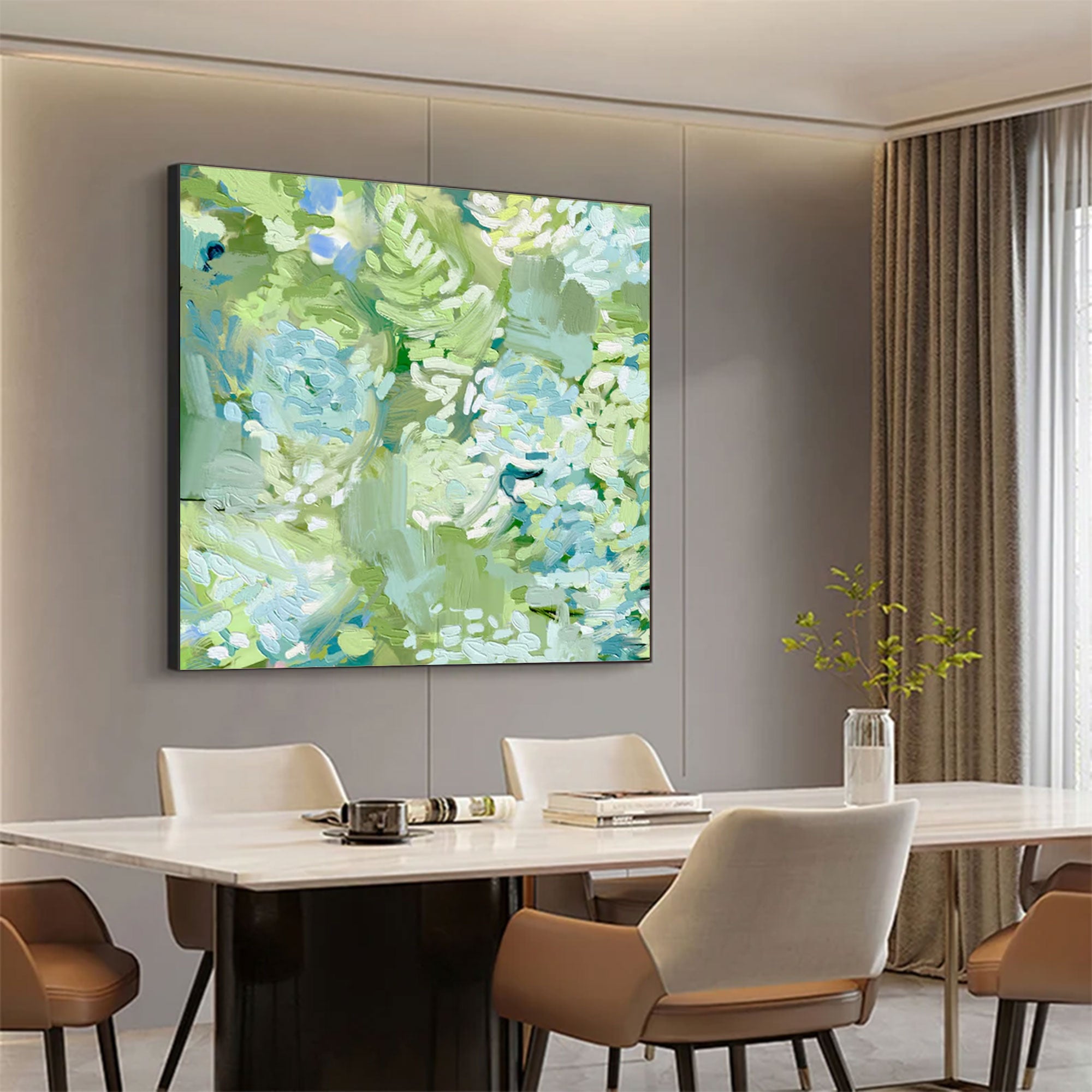 Large Green Floral Painting | KeiraArt #AG 166