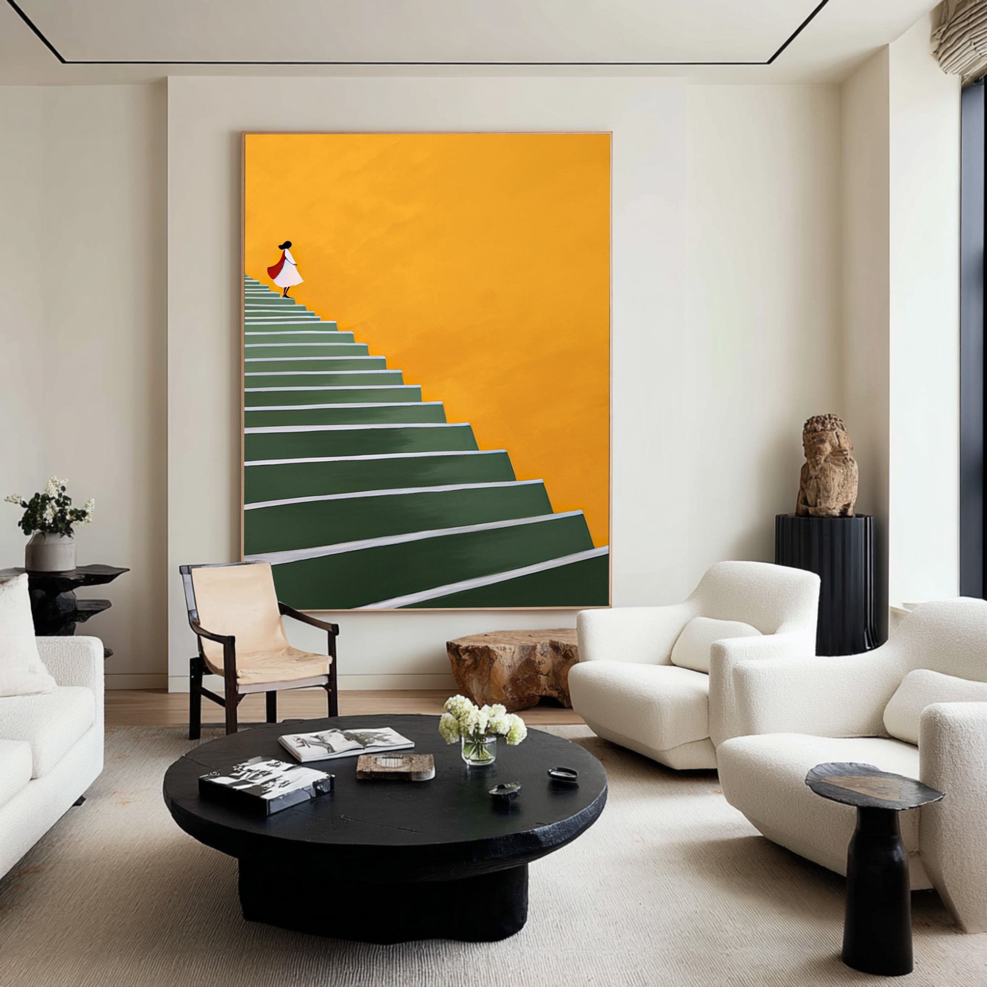 Large Contrasting Abstract Ladder Art | KeiraArt #CZ 012