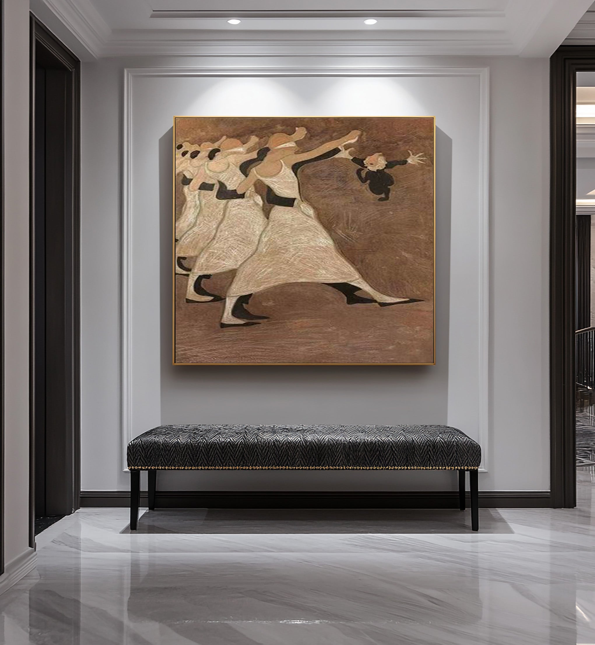 Stylized Figure Painting Vintage Inspired Wall Art #AG 090