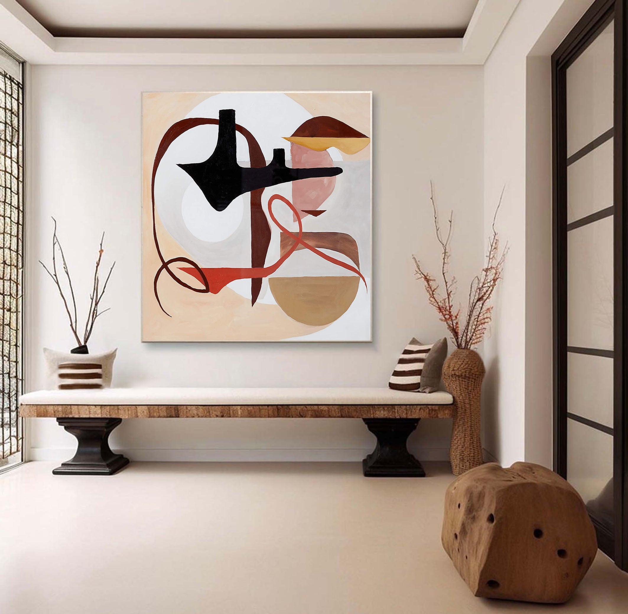 Abstract Shapes Canvas Art for Modern Home Office #MMA 192