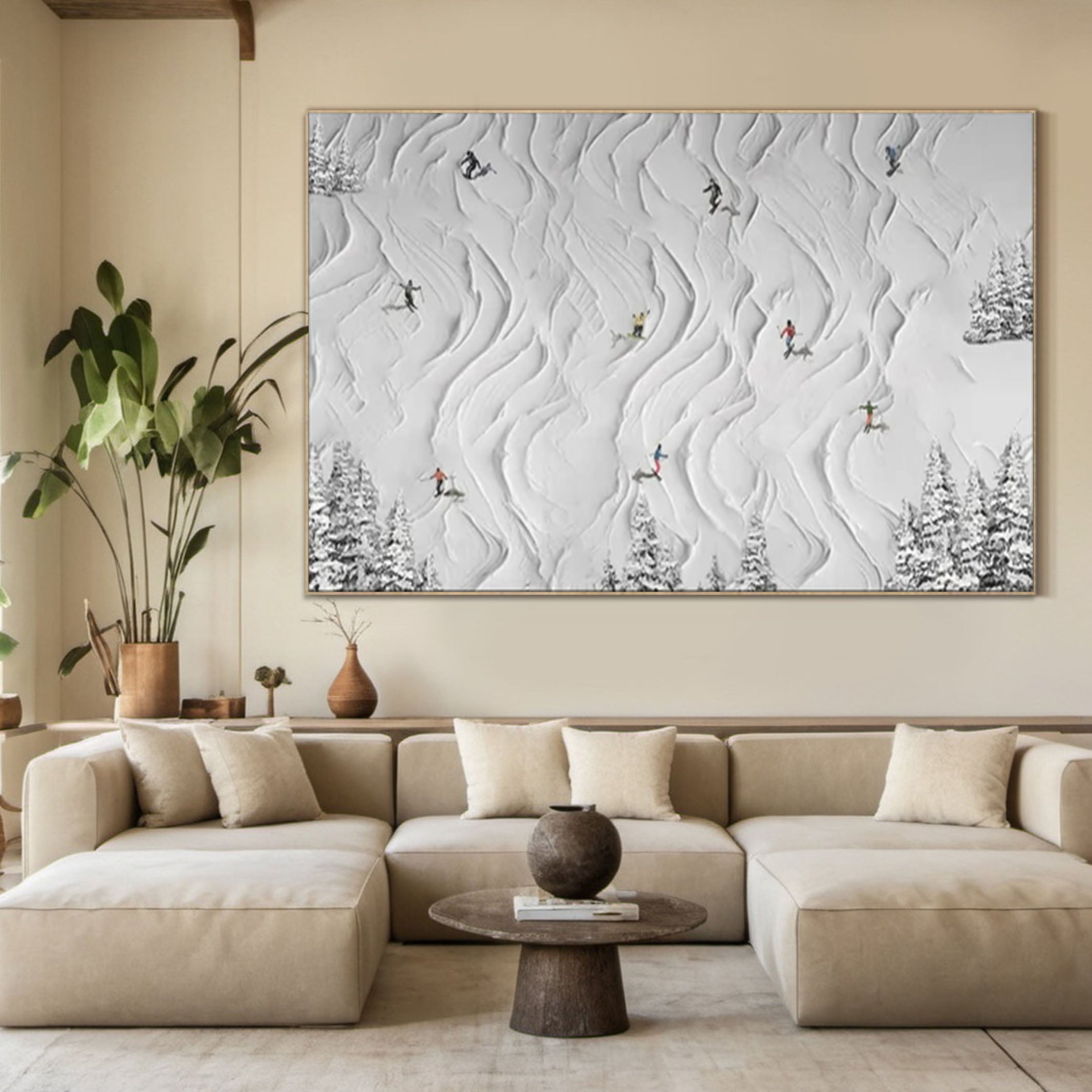 Winter Whisper White Textured Artwork of Snowy Landscape #ASP 010