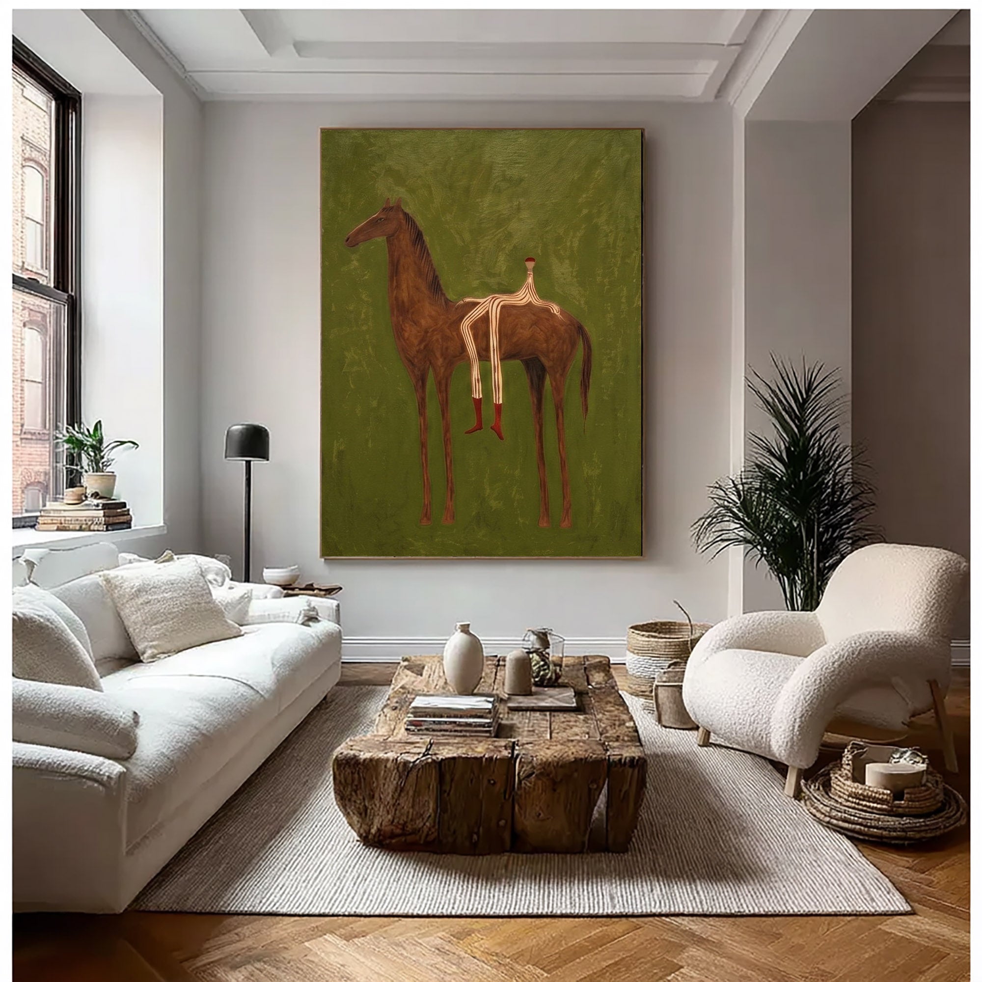 Large Cowboy Horse Wall Art Modern Western Contemporary Artwork