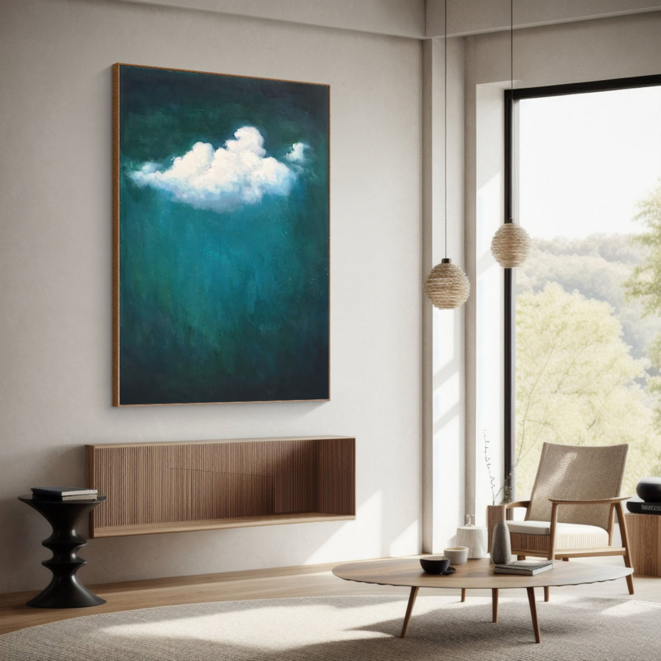 Celestial Serenity Large Abstract Cloud Painting #OS 067