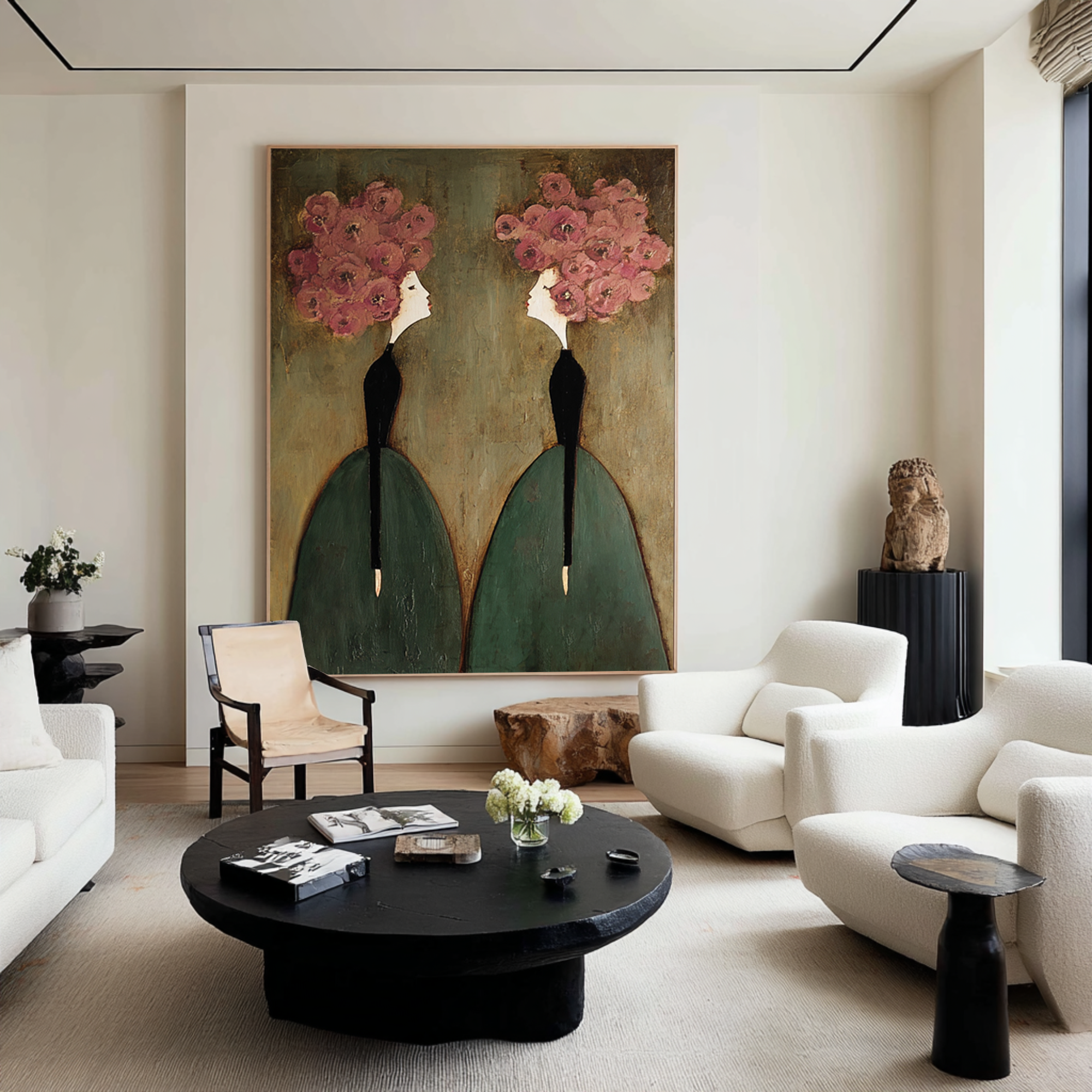 Figurative Oil Painting with Floral Expression #CZ 051